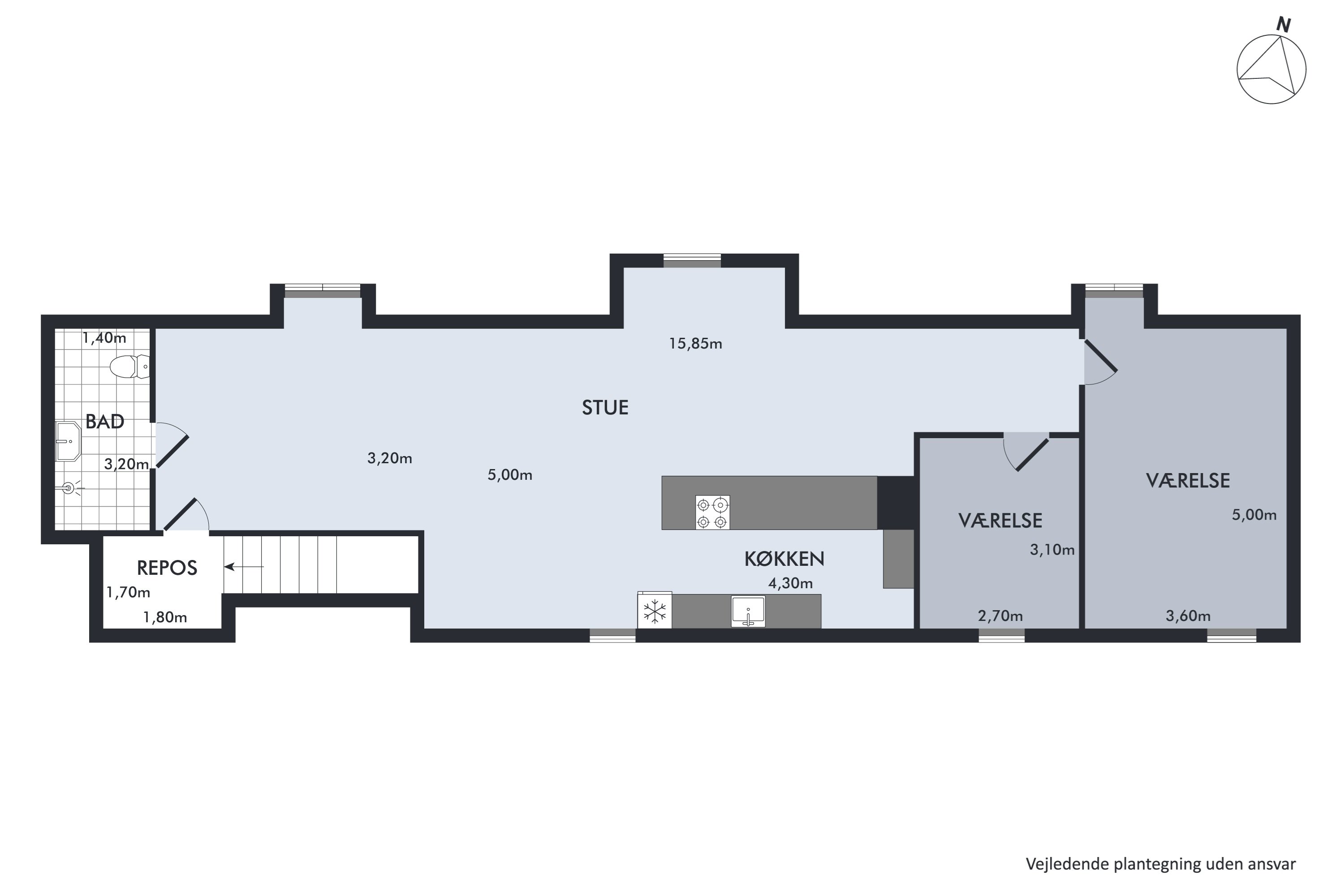 Plantegninger billede af Stengade 48D, 2., 3000 Helsingør