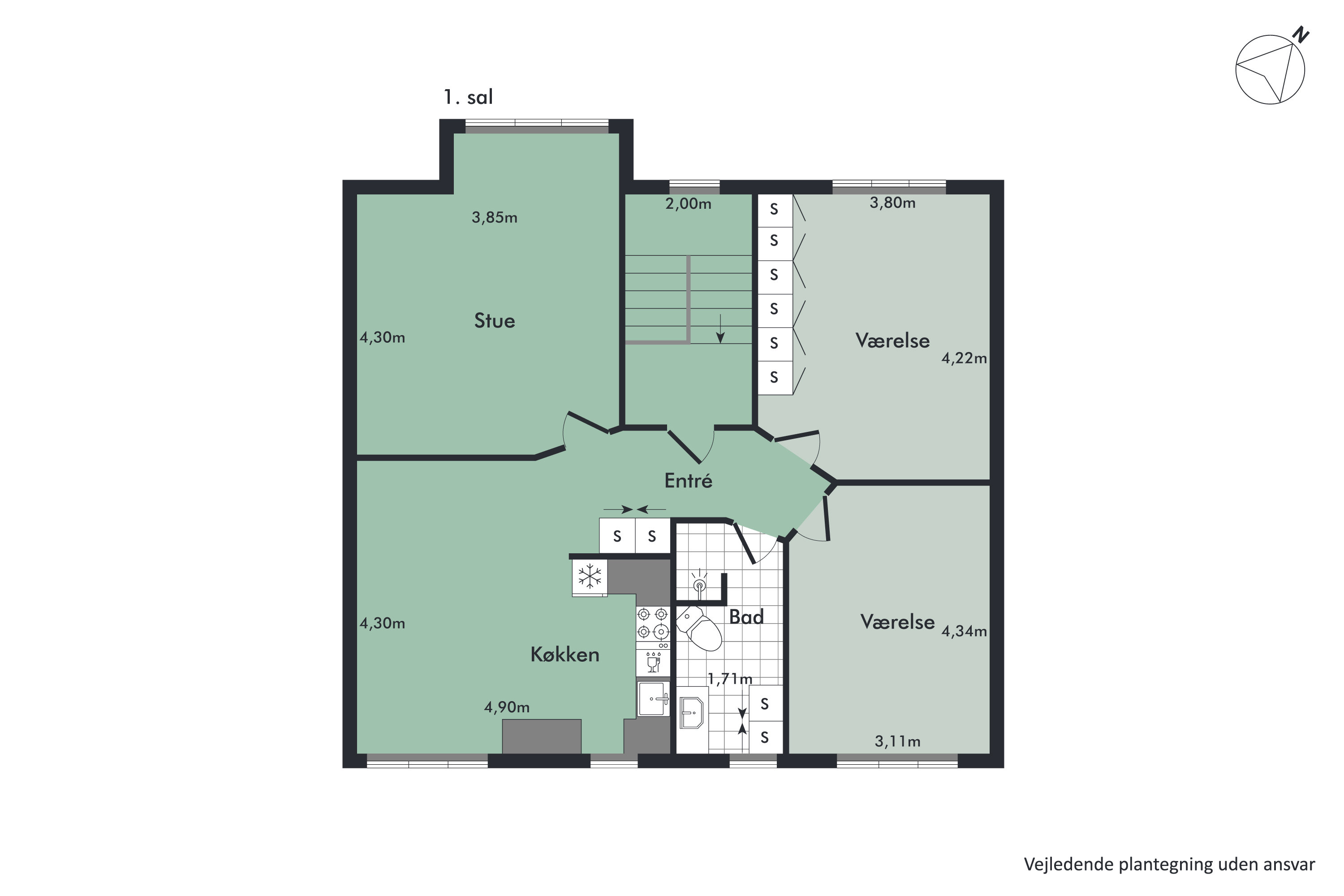 Plantegninger billede af Galstersgade 15, 9400 Nørresundby