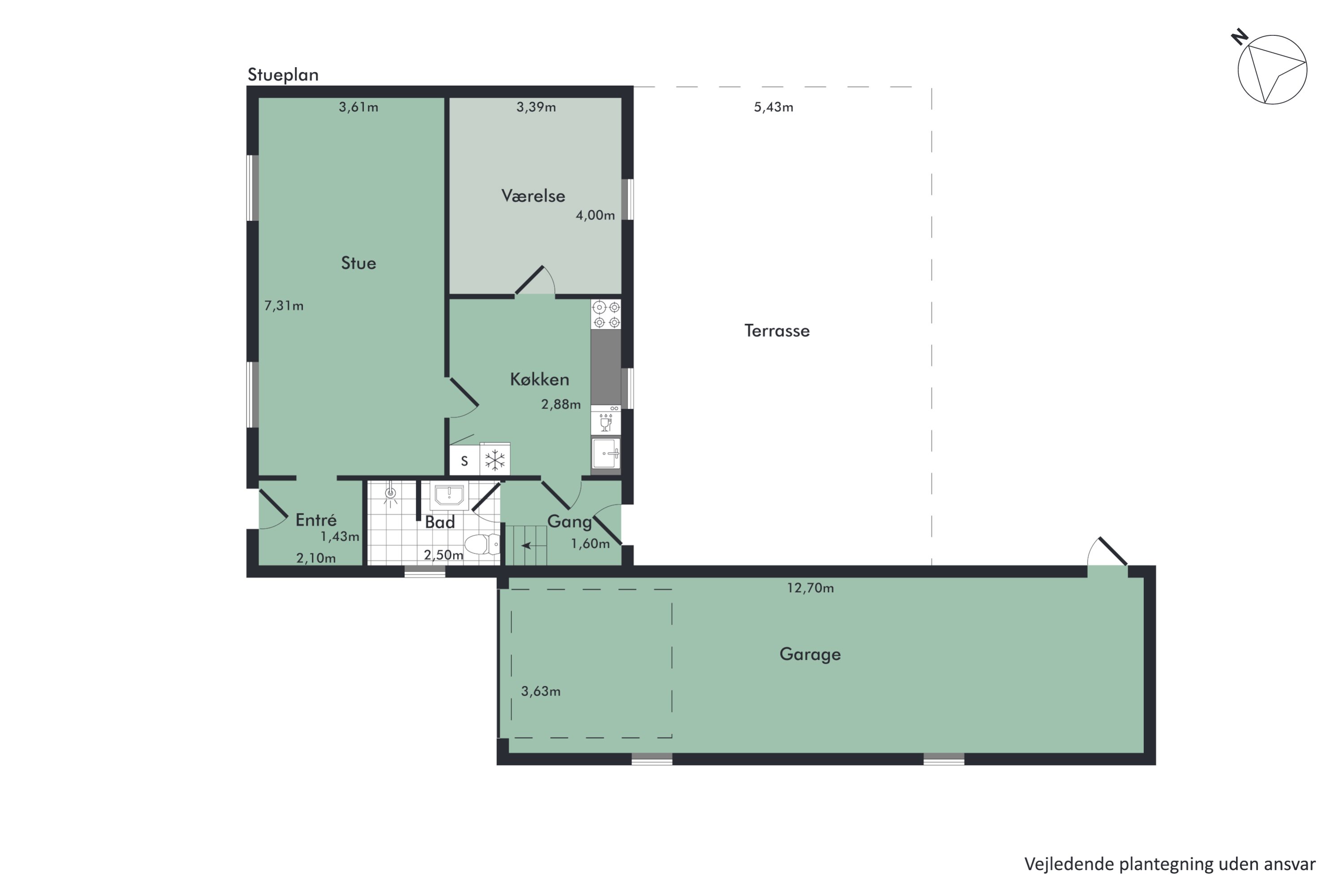 Plantegninger billede af Mejlbyvej 14, 9610 Nørager