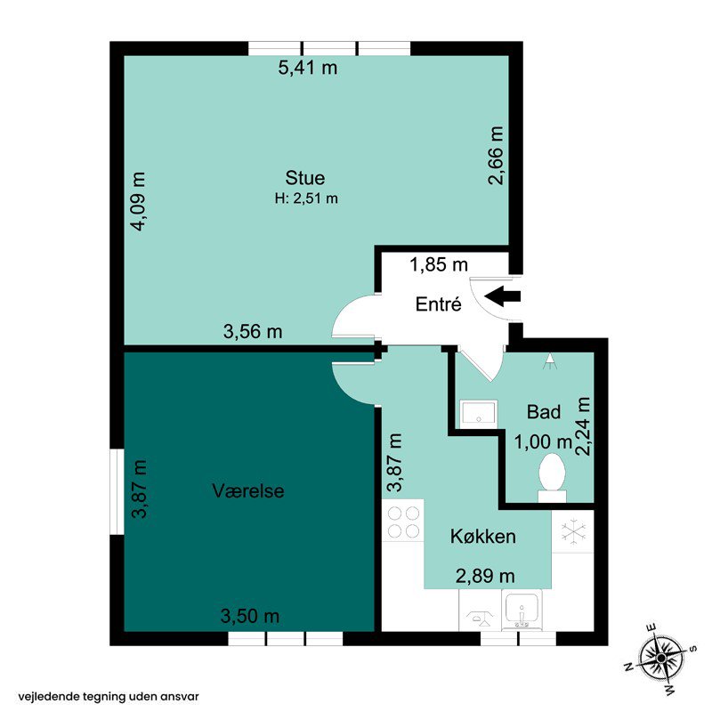 Plantegninger billede af Brickasvej 16, st.. th., 3400 Hillerød