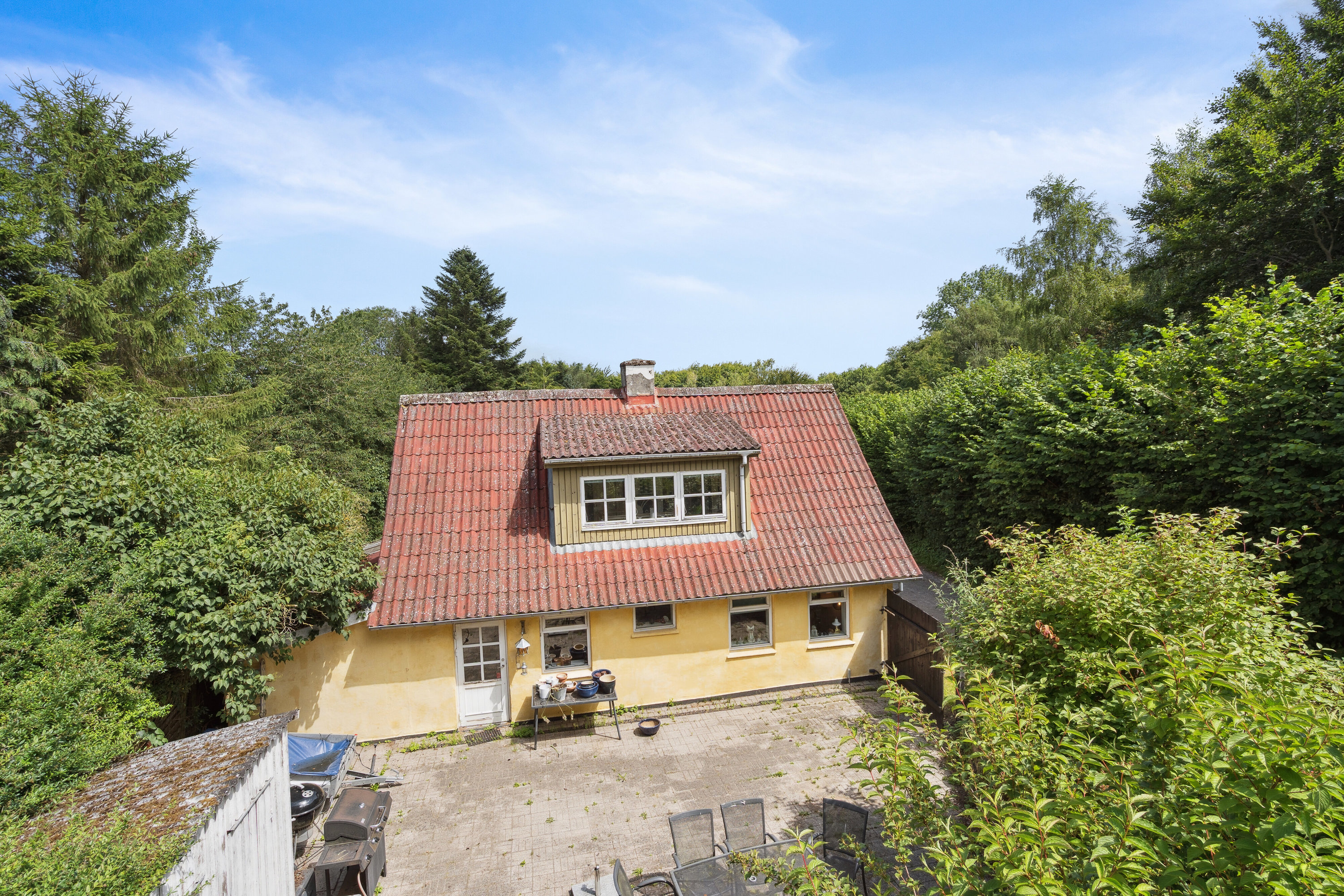 Fremhævet luftfoto billede i fuldskærmstilstand. Billede af Tornmarksvej 149, Lille Ubberud, 5491 Blommenslyst