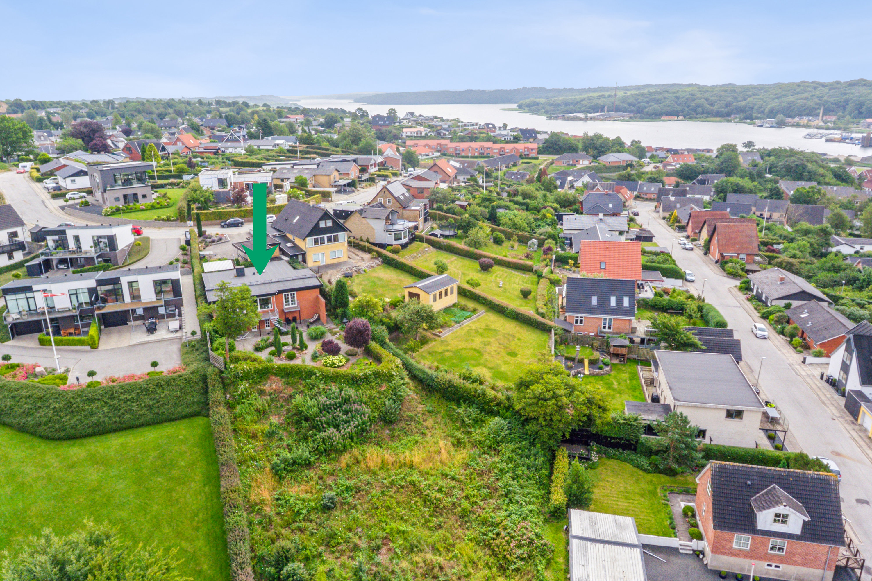 Fremhævet luftfoto billede i fuldskærmstilstand. Billede af Udsigten 19, Hobro By, 9500 Hobro