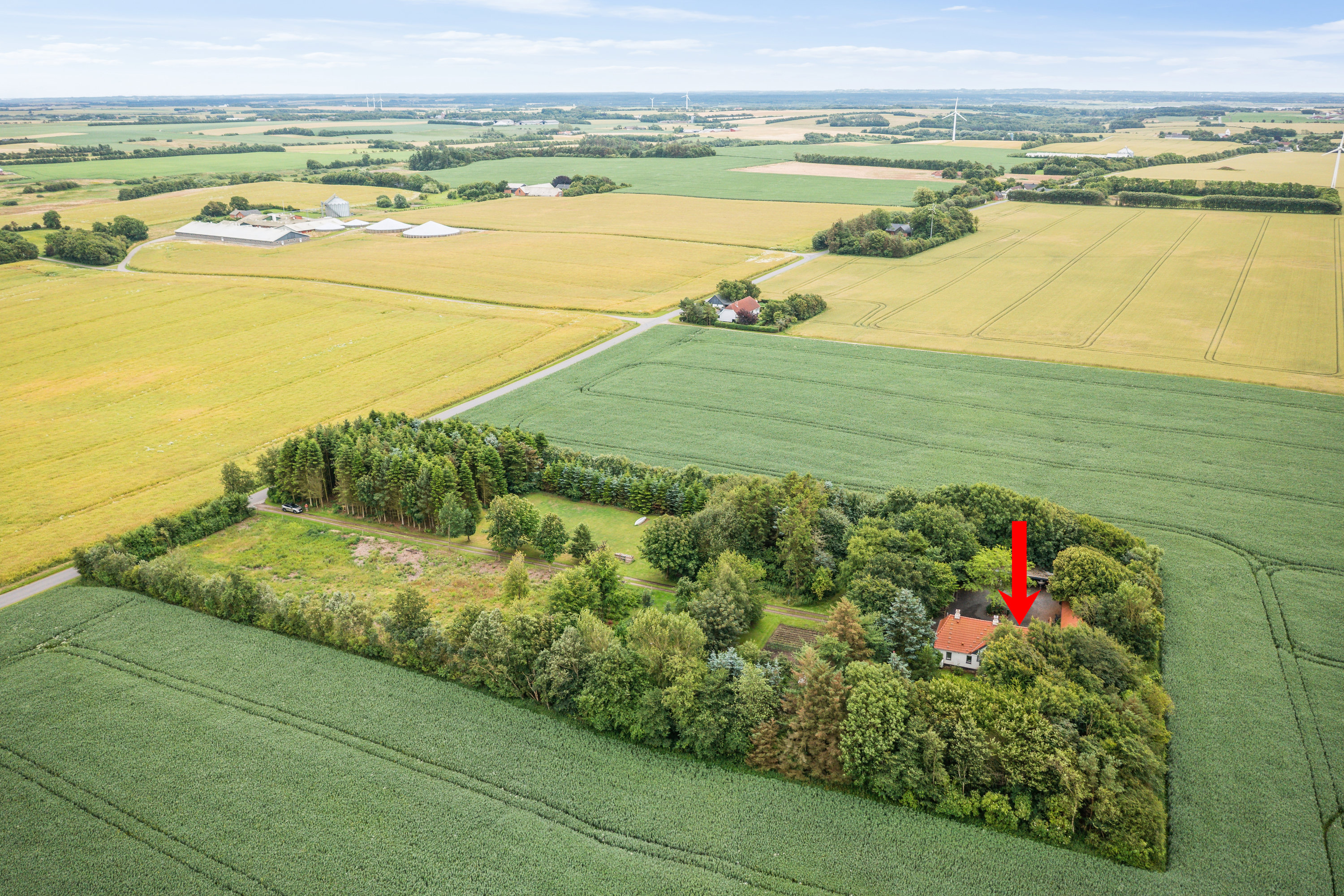 Fremhævet luftfoto billede i fuldskærmstilstand. Billede af Vildmosen 8, Ejstrup, 7860 Spøttrup