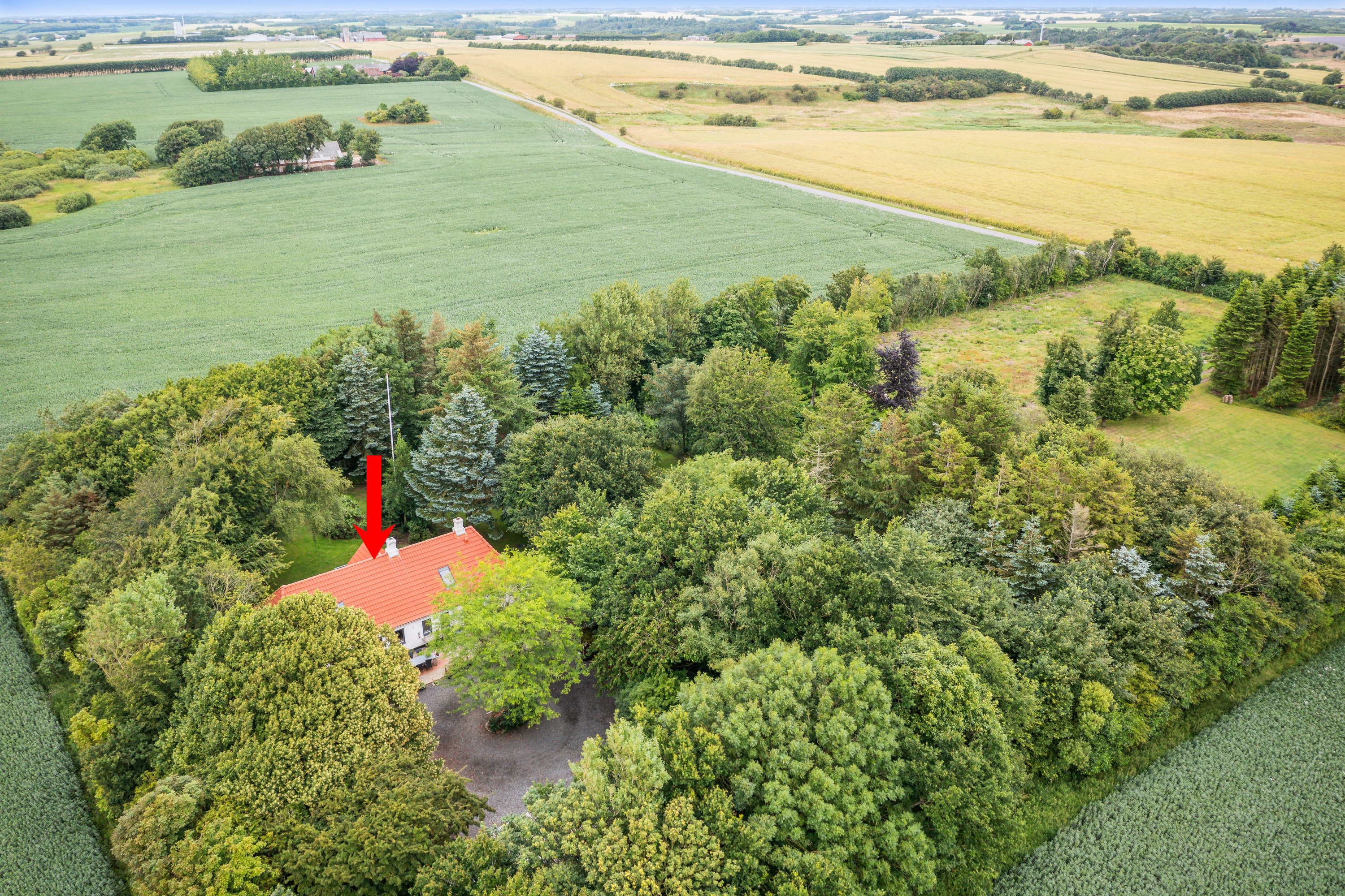 Fremhævet luftfoto billede i fuldskærmstilstand. Billede af Vildmosen 8, Ejstrup, 7860 Spøttrup