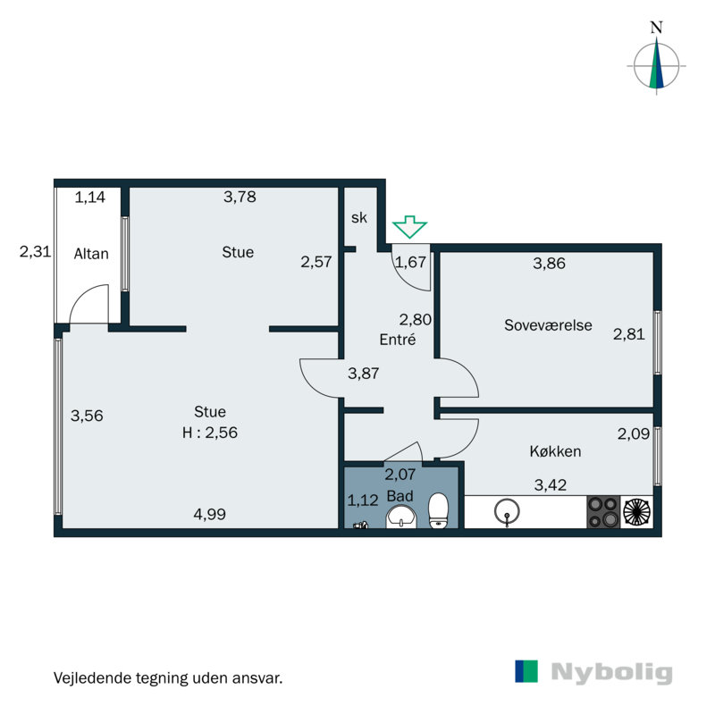 Plantegninger billede af Aaparken 19, st.. tv., 8300 Odder