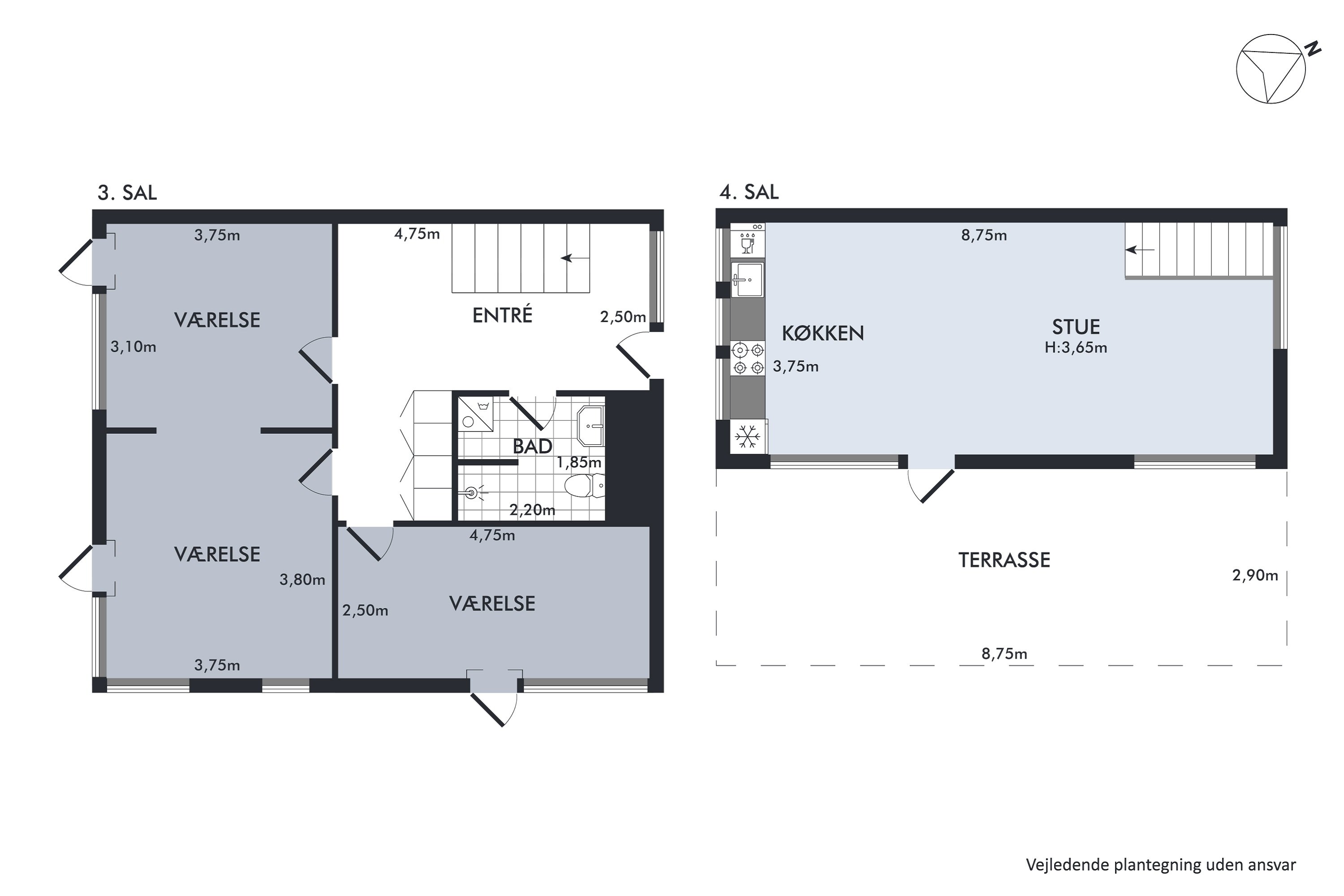Plantegninger billede af Trelleborggade 15, 3. 2., 2150 Nordhavn