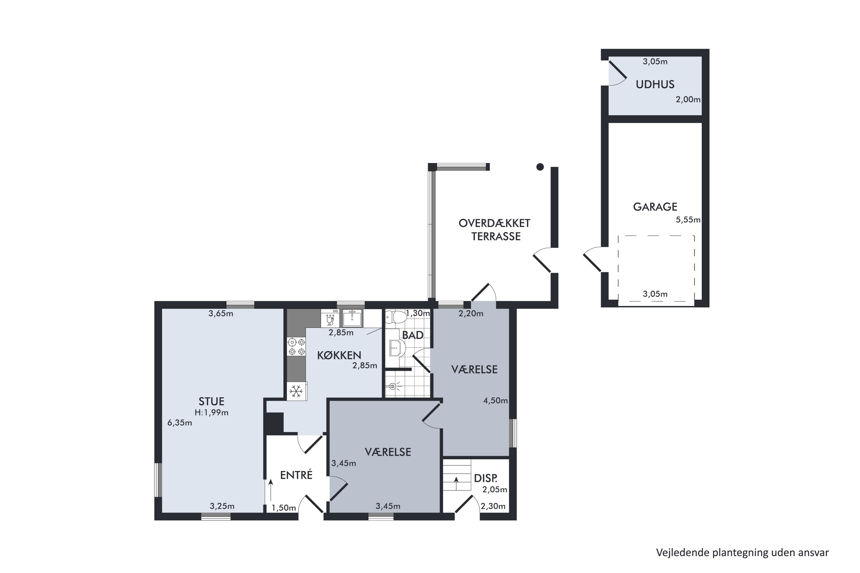Plantegninger billede af Vesterled 9, Hvorslev, 8860 Ulstrup