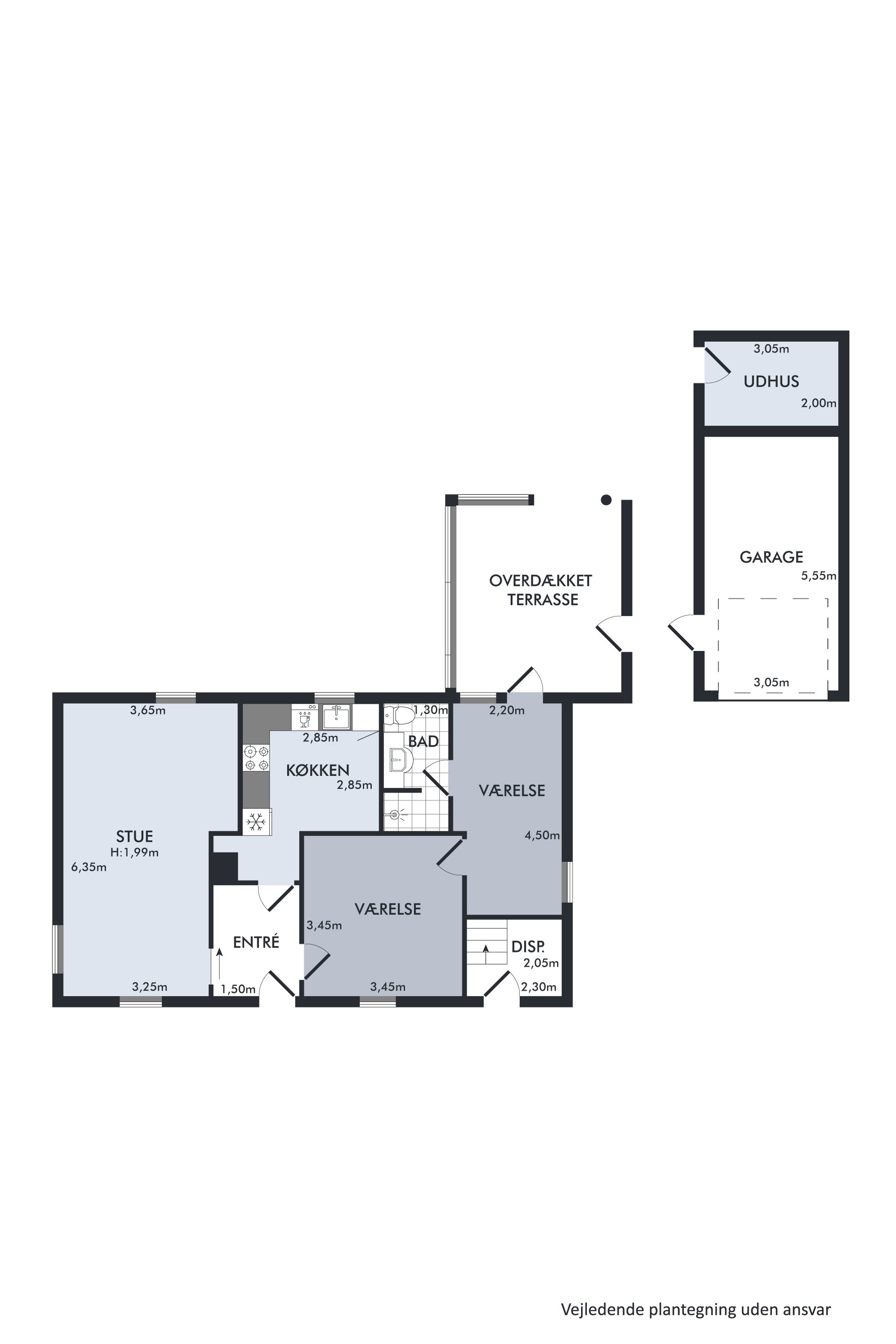 Plantegninger billede af Vesterled 9, Hvorslev, 8860 Ulstrup