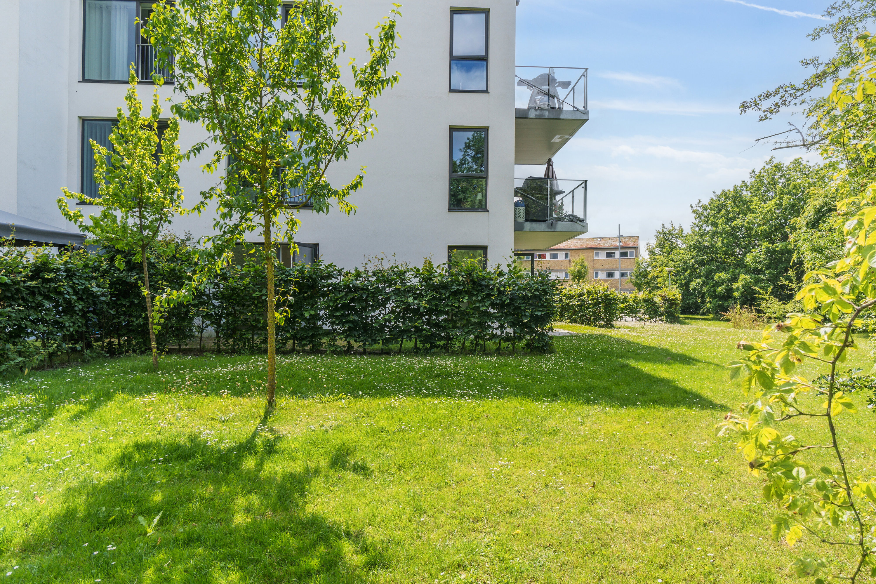 Fremhævet set fra haven billede i fuldskærmstilstand. Billede af Stadionvej 94, st.. 2., 2600 Glostrup