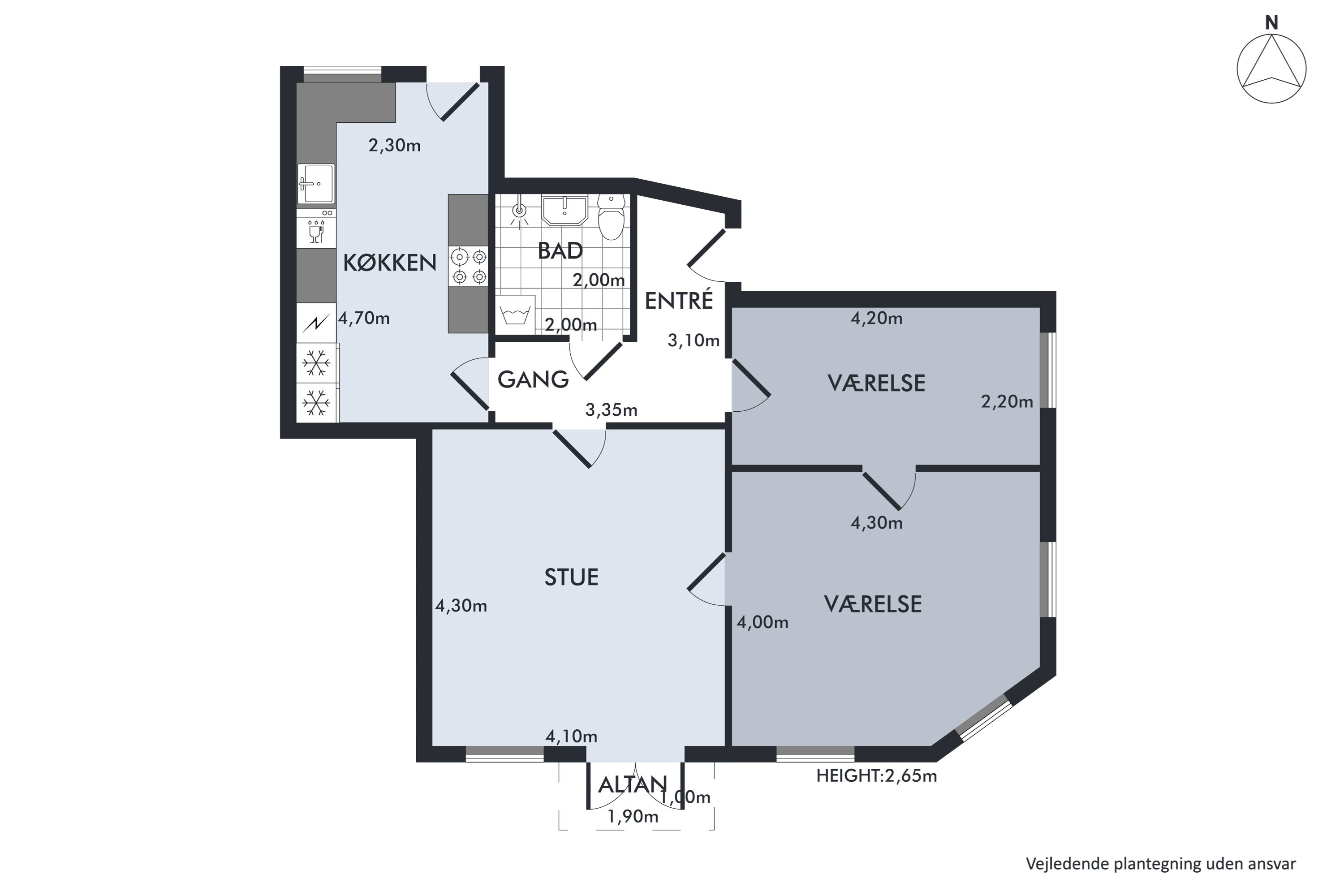 Plantegninger billede af Vennemindevej 51, 2. tv., 2100 København Ø