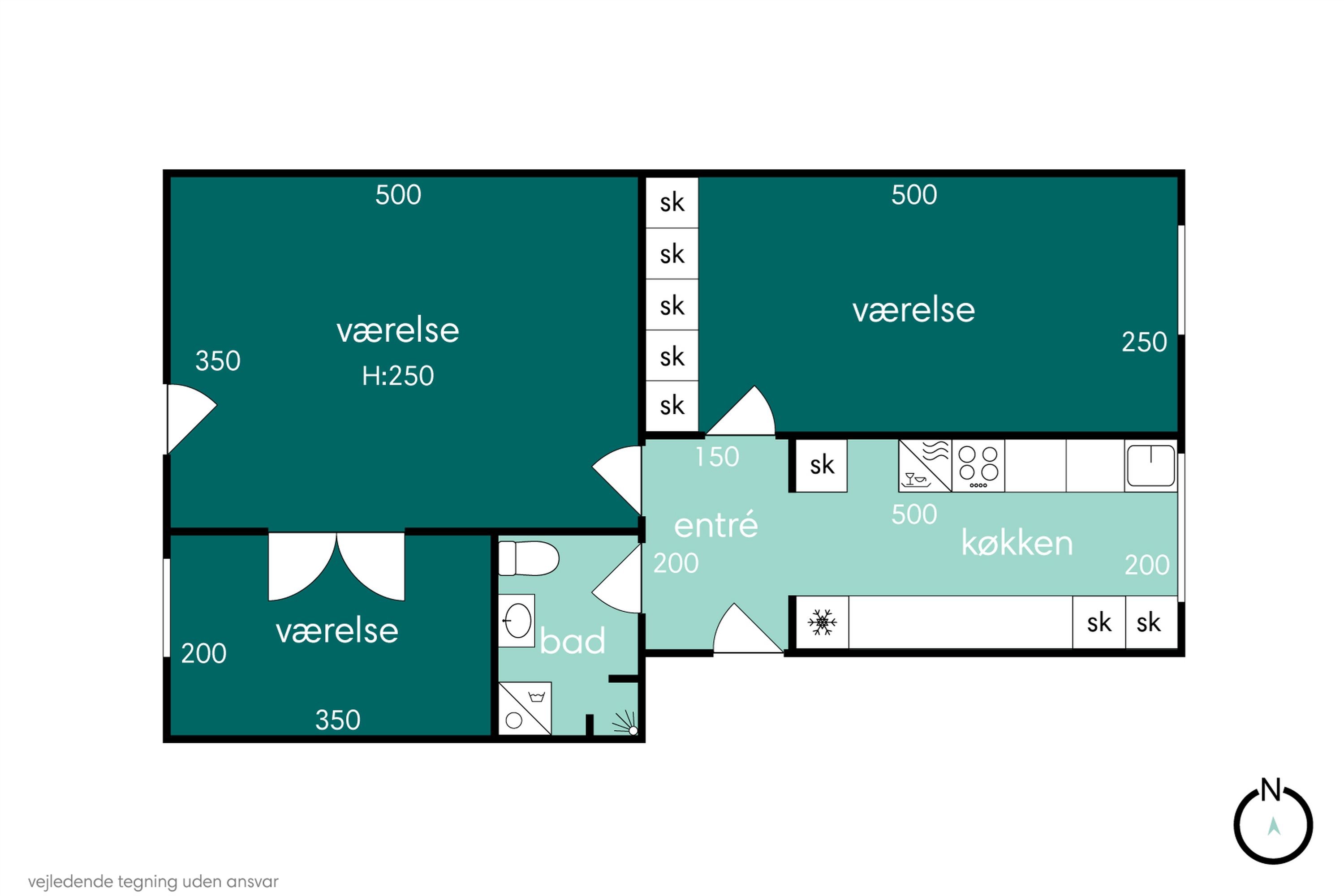 Plantegninger billede af Snerlevej 23, 2. th., 8930 Randers NØ