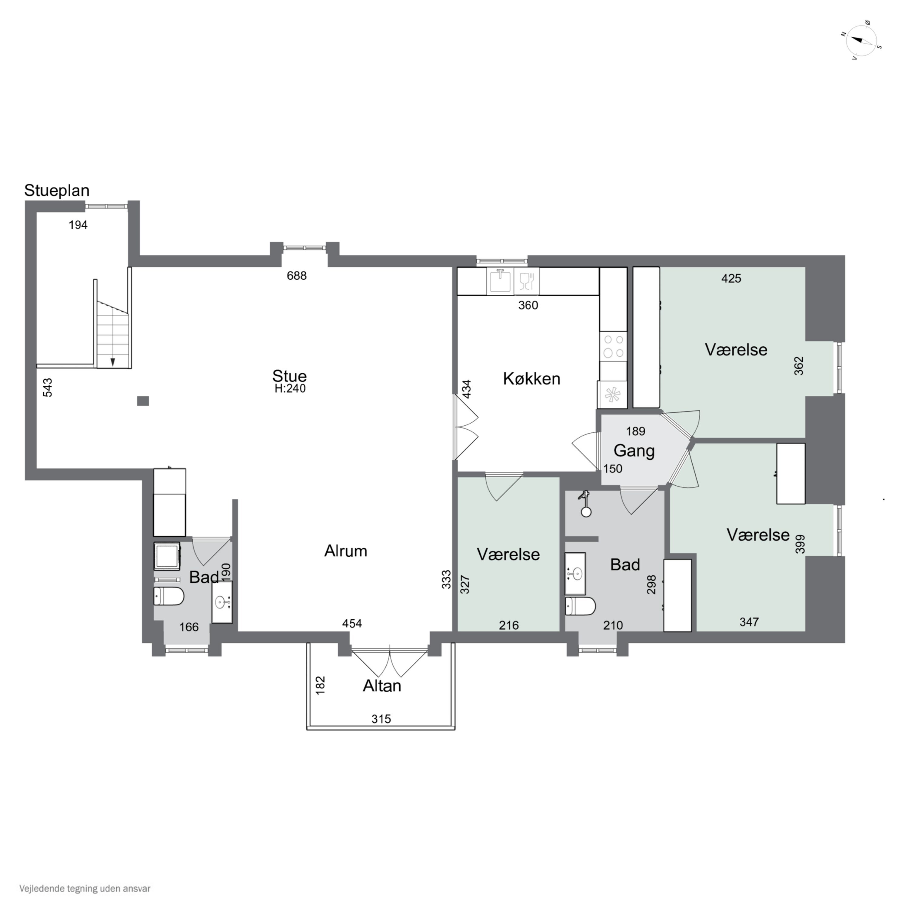 Plantegninger billede af Dronningens Vænge 11, 1. mfth., 2800 Kongens Lyngby