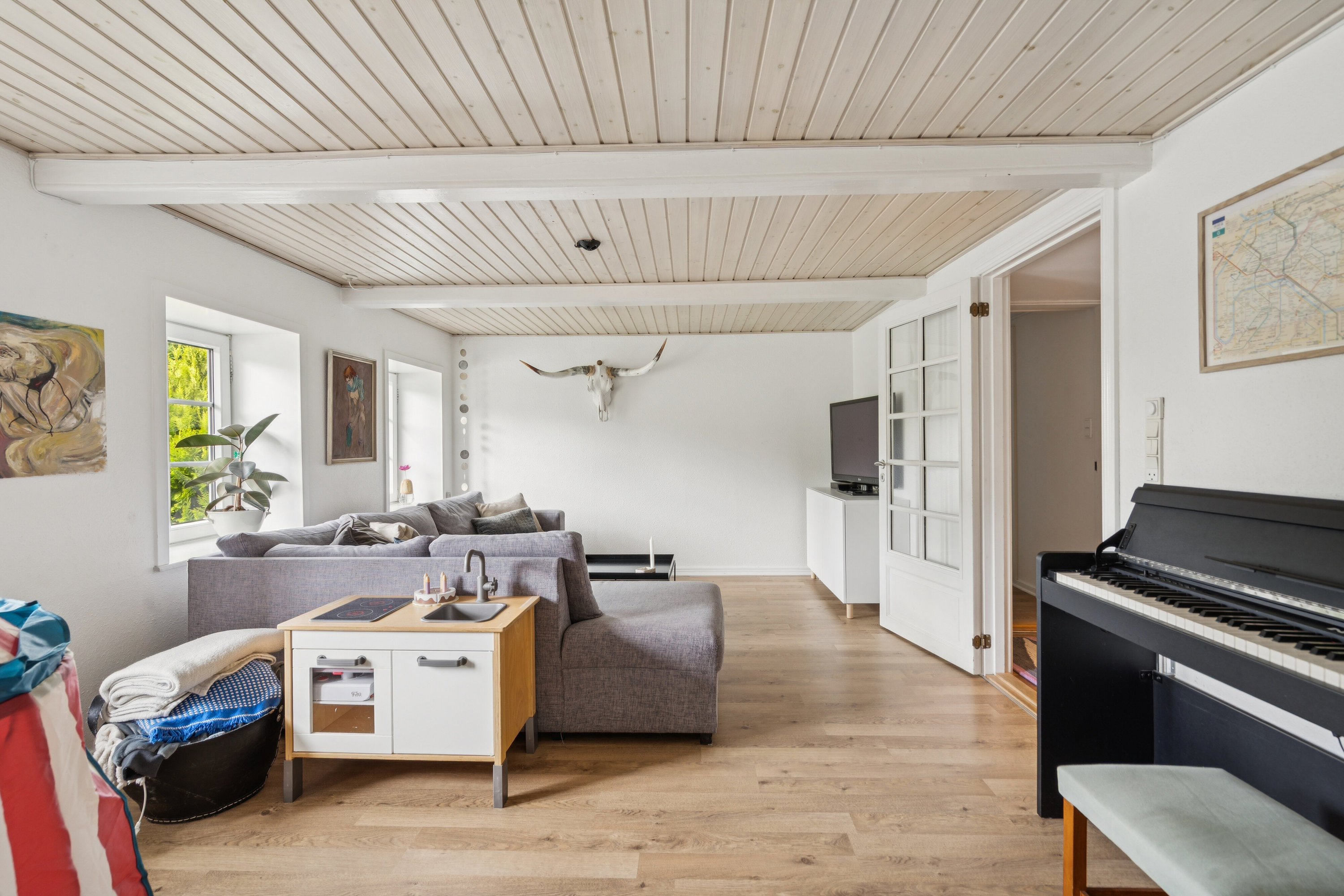 Fremhævet stue billede i fuldskærmstilstand. Billede af Lintrupvej 78, Hjerting, 6630 Rødding