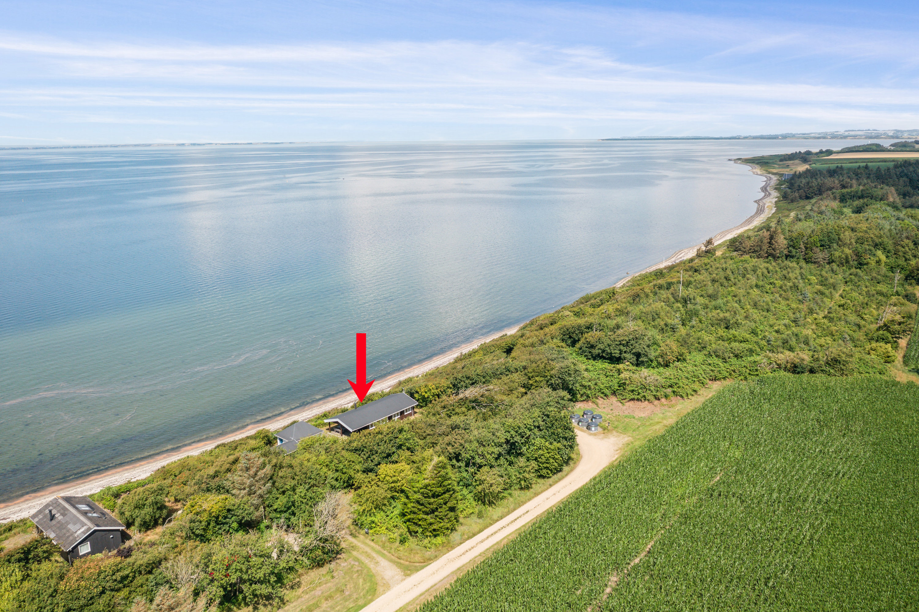 Fremhævet luftfoto billede i fuldskærmstilstand. Billede af Grynderup Strand 28, Grynderup, 7870 Roslev