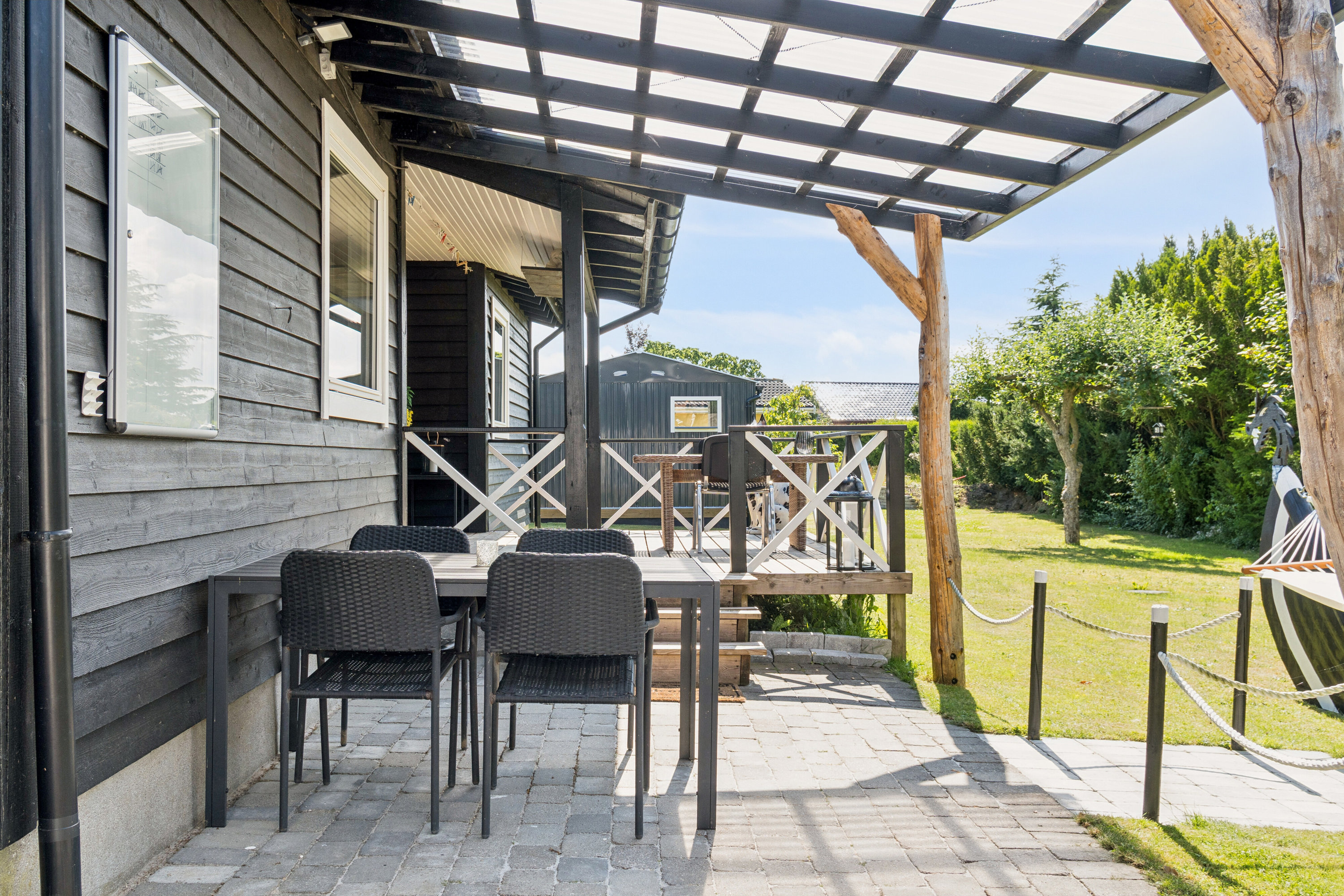 Fremhævet terrasse billede i fuldskærmstilstand. Billede af Vibekæret 32, Englerup, 4060 Kirke Såby