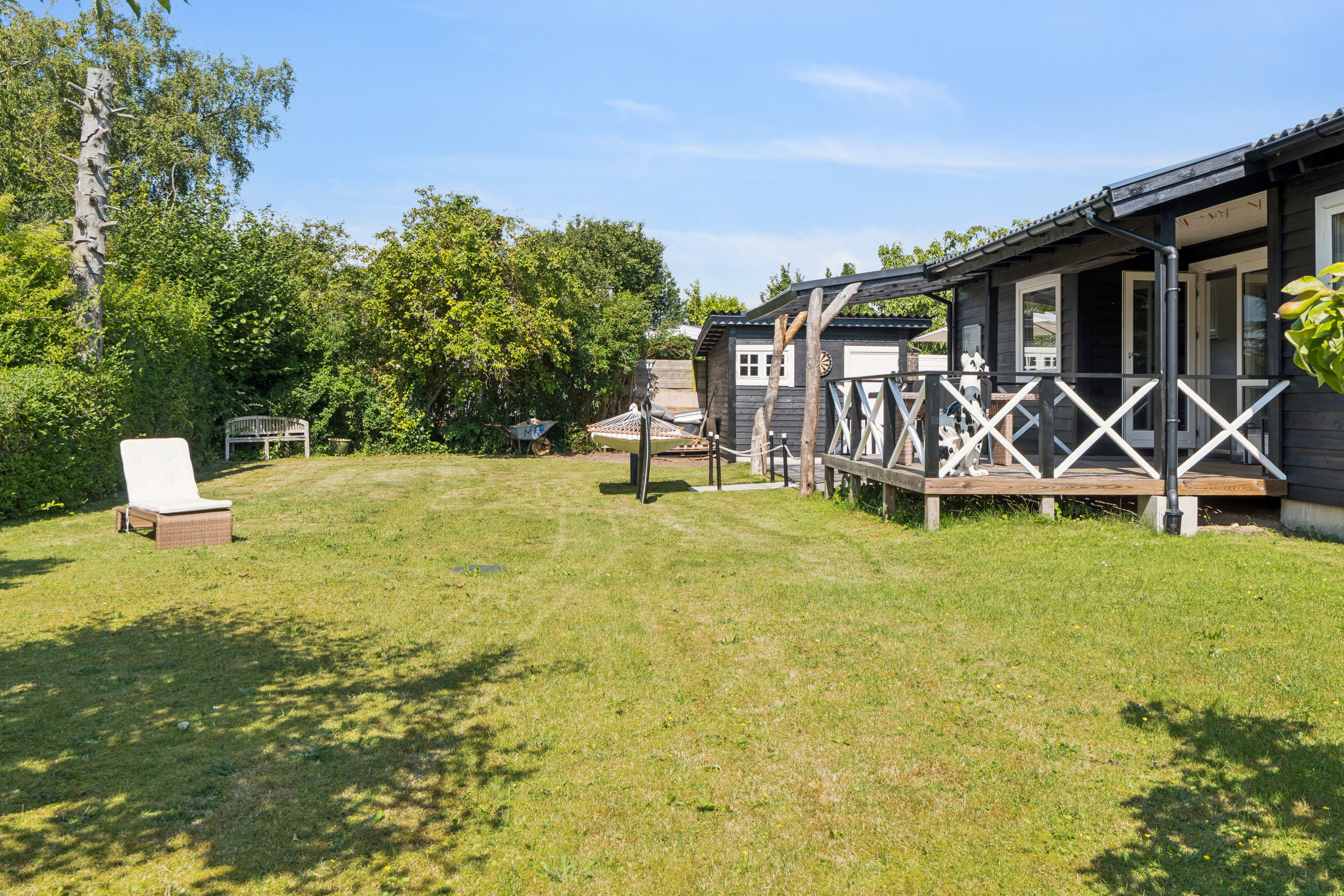 Fremhævet set fra haven billede i fuldskærmstilstand. Billede af Vibekæret 32, Englerup, 4060 Kirke Såby