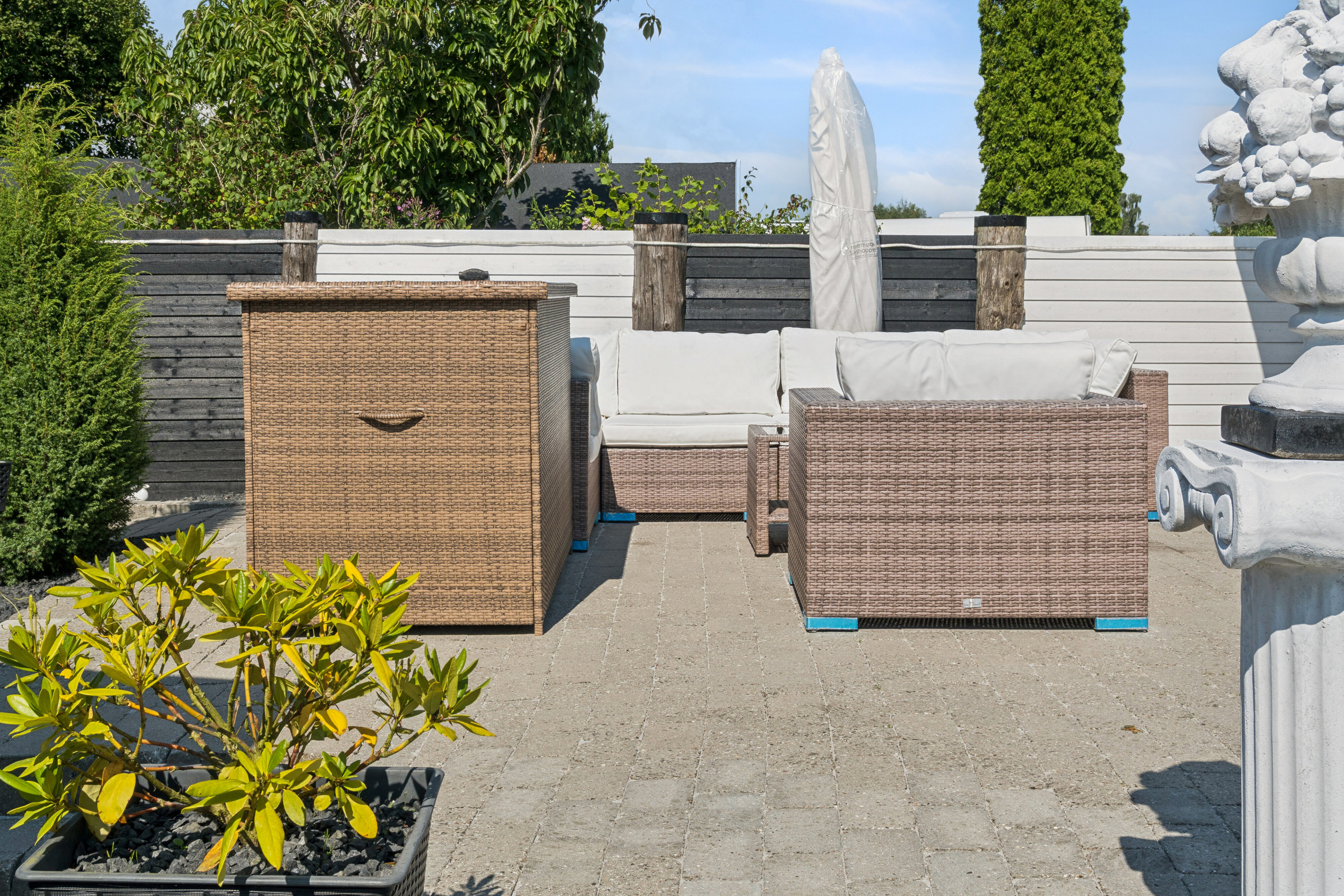 Fremhævet terrasse billede i fuldskærmstilstand. Billede af Vibekæret 32, Englerup, 4060 Kirke Såby