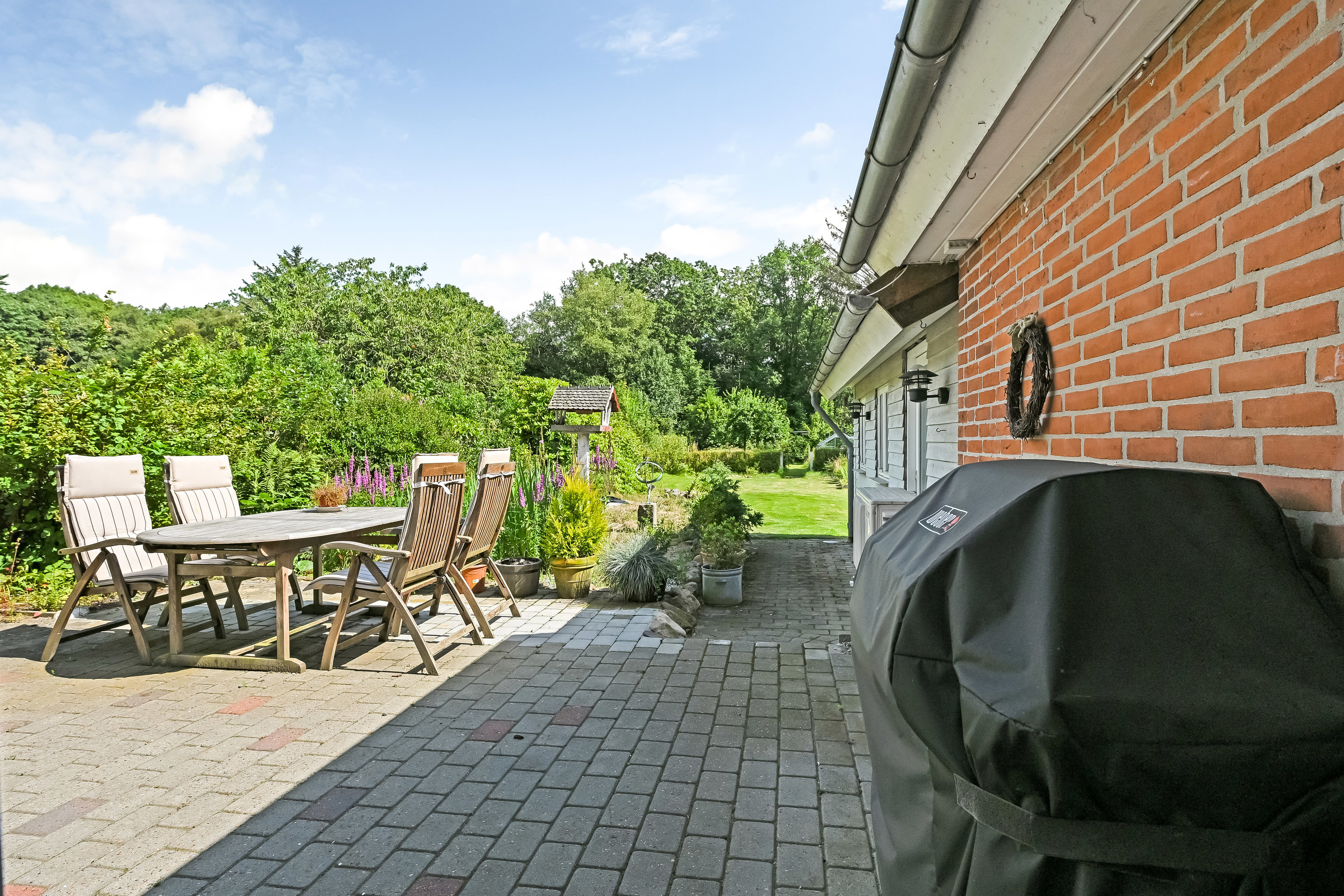 Fremhævet terrasse billede i fuldskærmstilstand. Billede af Nørrevej 12, Stend-Krogag, 7200 Grindsted