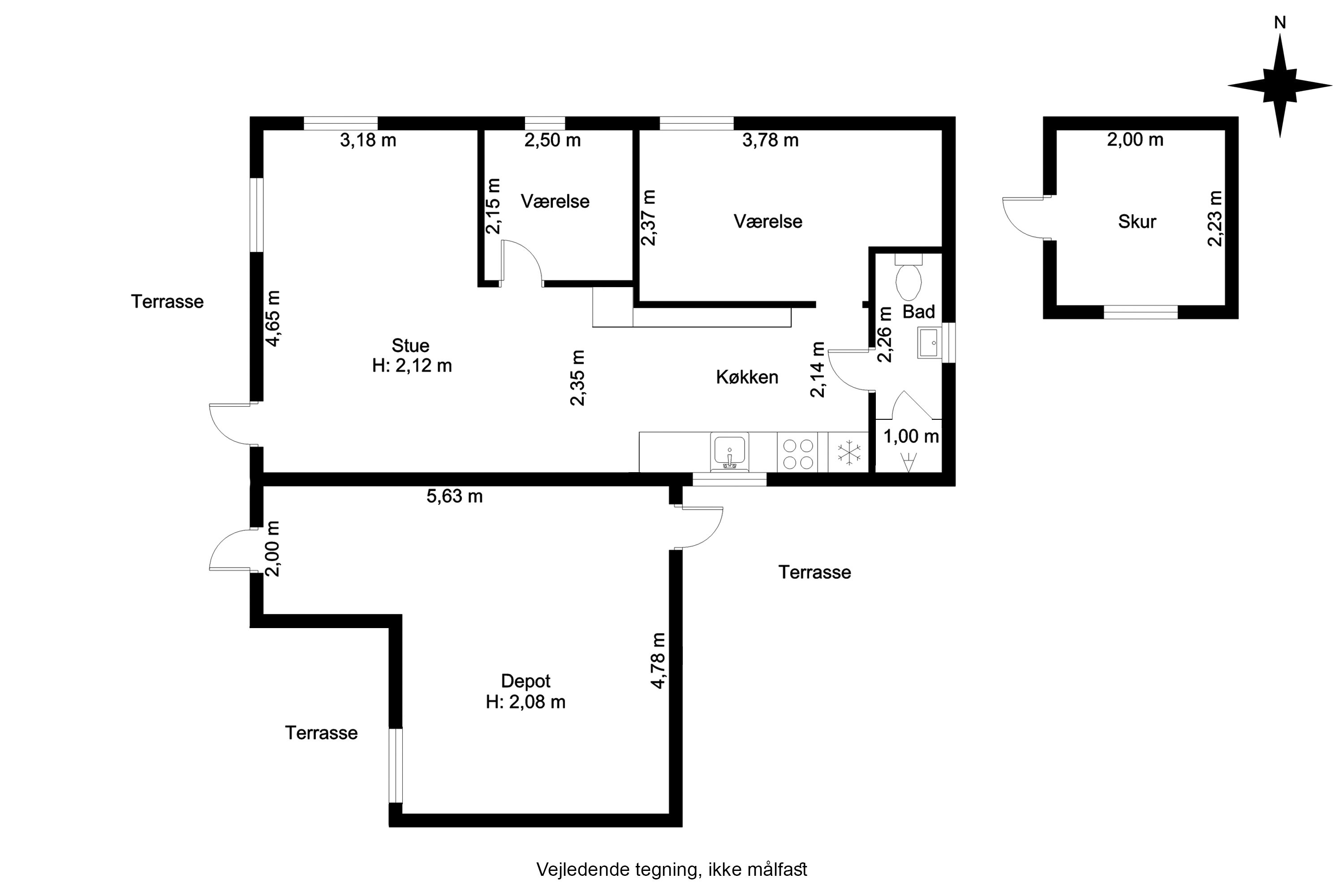 Plantegninger billede af Huginsvej 19, 2740 Skovlunde