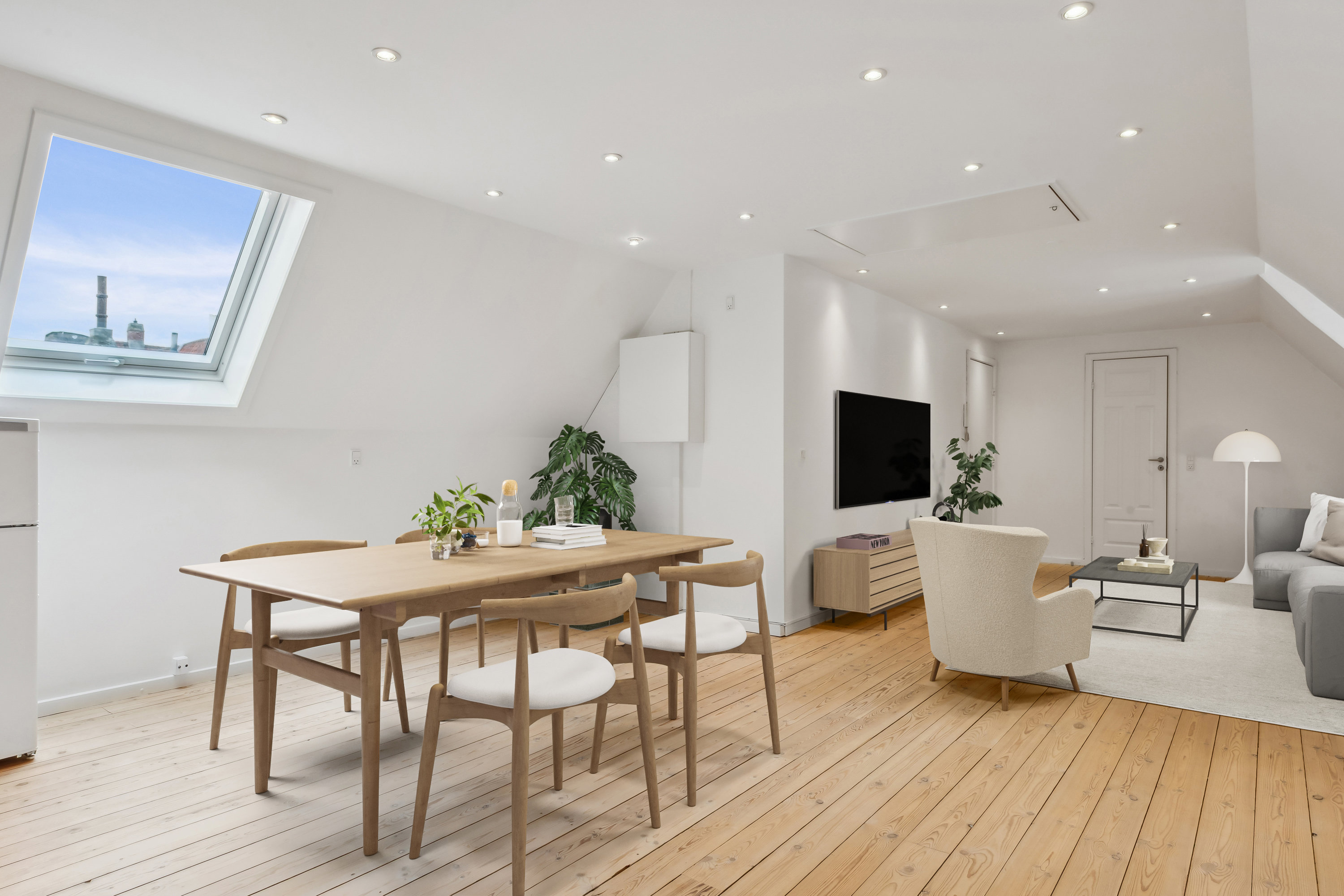 Fremhævet stue billede i fuldskærmstilstand. Billede af Stengade 48D, 2., 3000 Helsingør