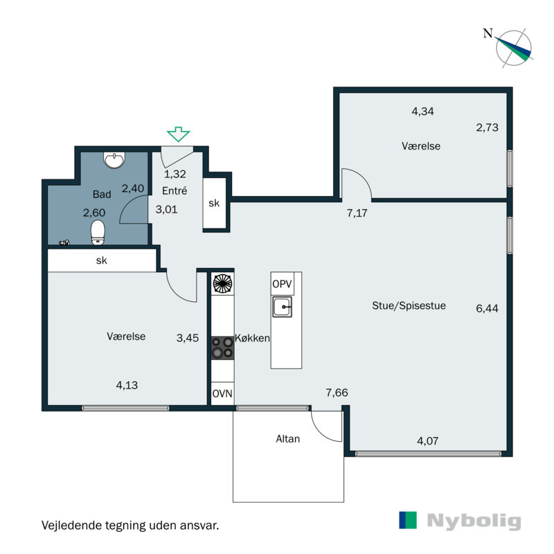 Plantegninger billede af Godsbanegade 7, 1. mf., 8700 Horsens