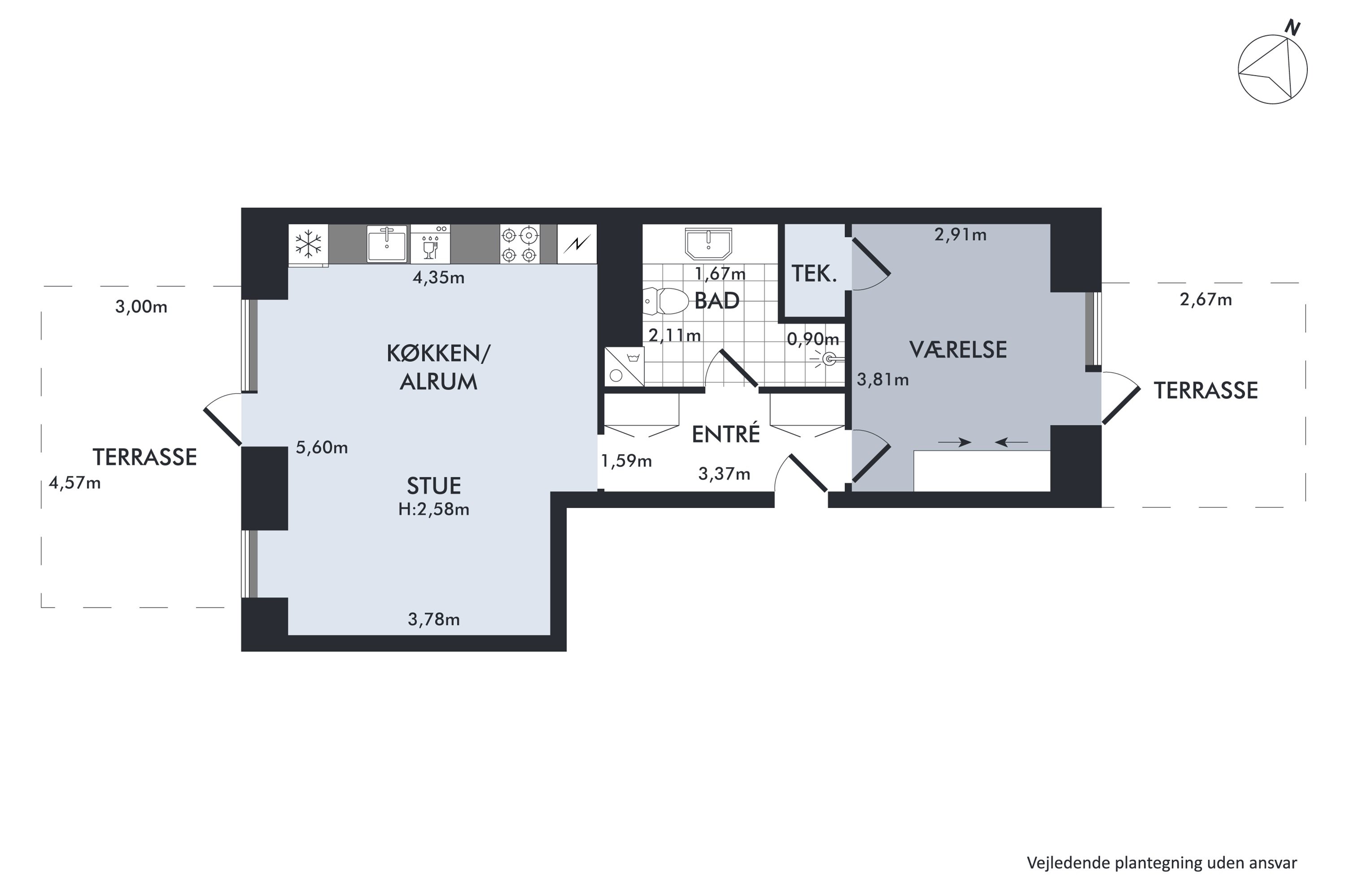 Plantegninger billede af Søndre Badevej 4H, st.. th., 4600 Køge