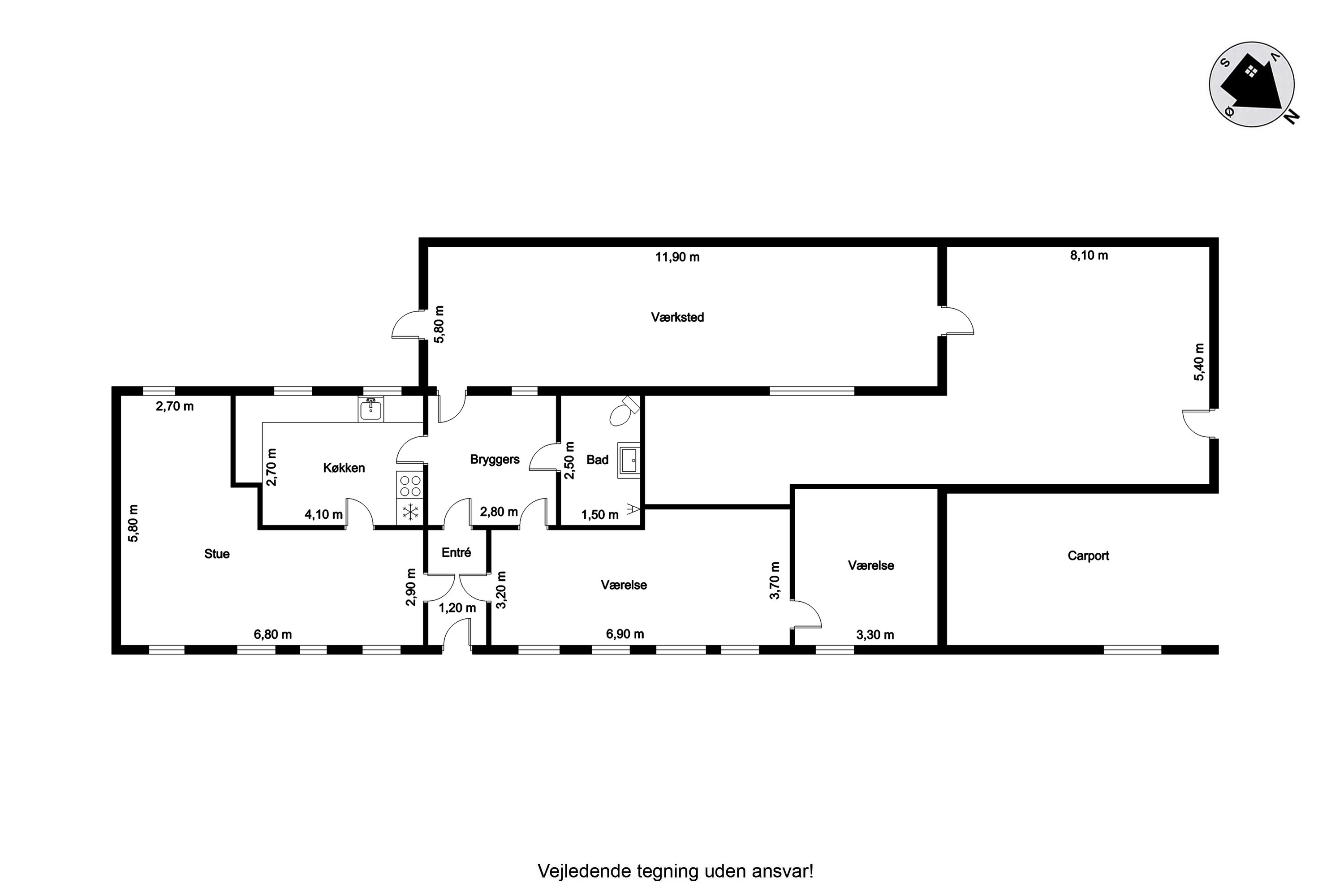 Plantegninger billede af Brinkvej 11, Ballum, 6261 Bredebro