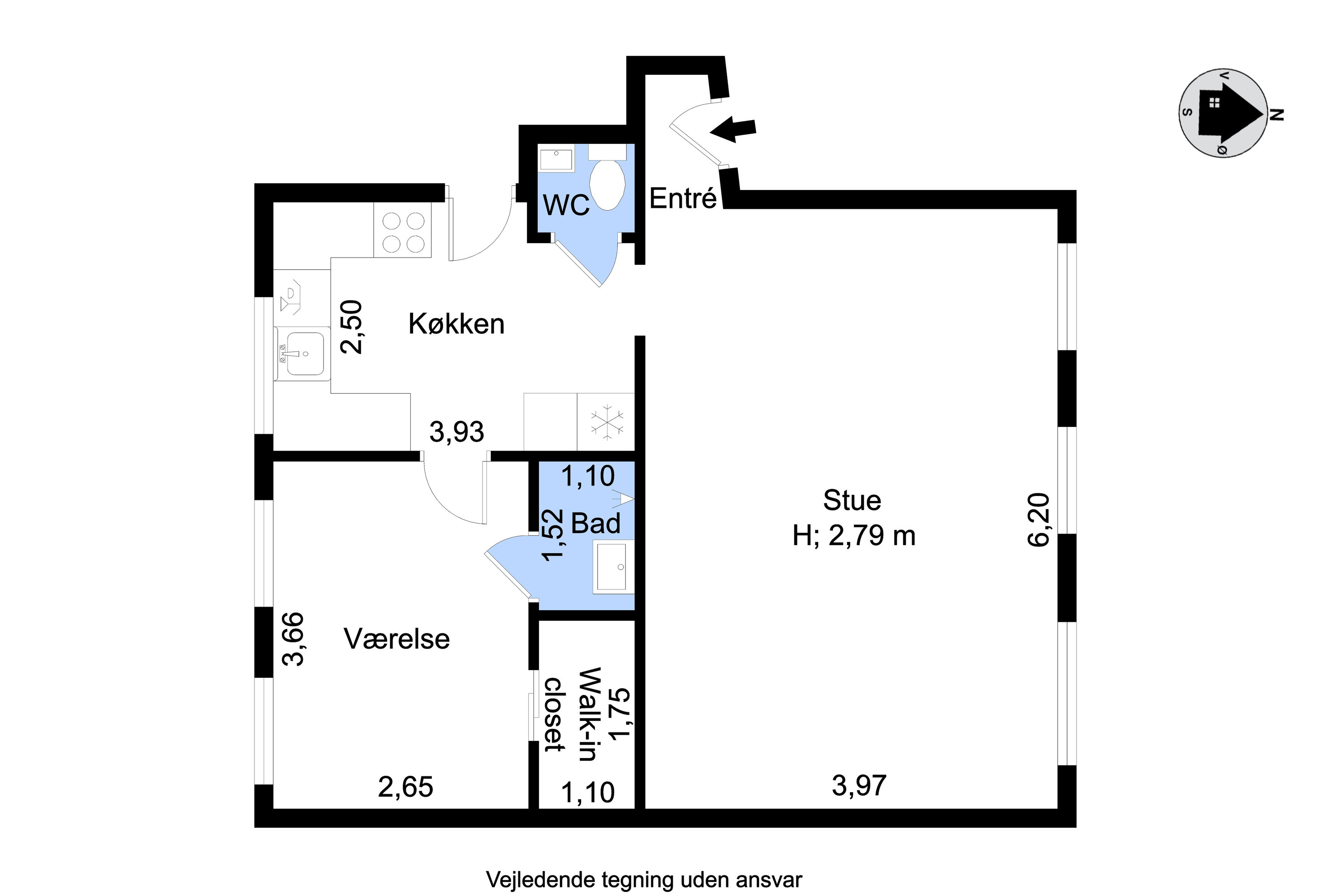 Plantegninger billede af Østerbro 48, st.. tv., 9000 Aalborg
