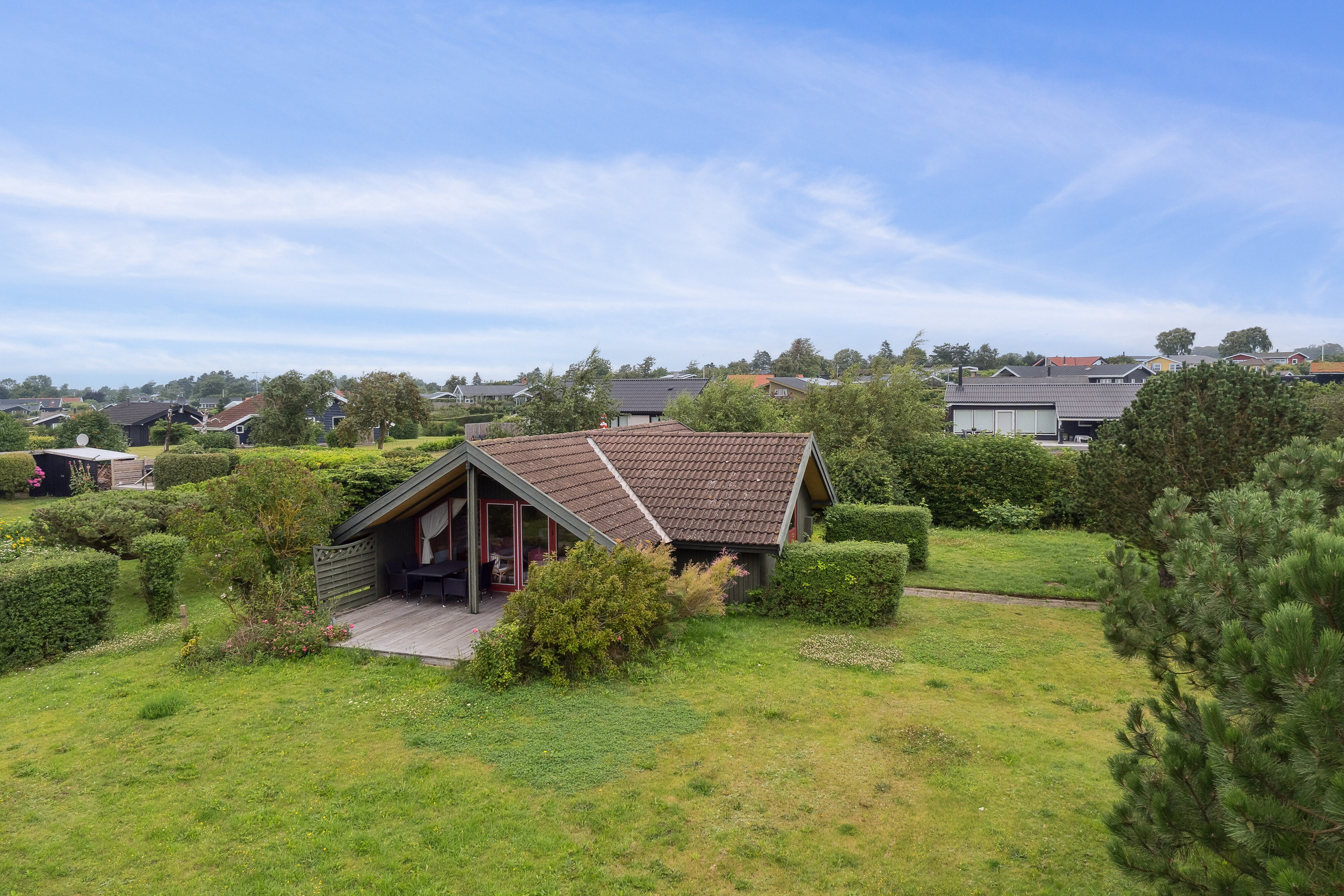 Fremhævet set fra haven billede i fuldskærmstilstand. Billede af Mimersvej 18, Drøsselbjerg, 4200 Slagelse