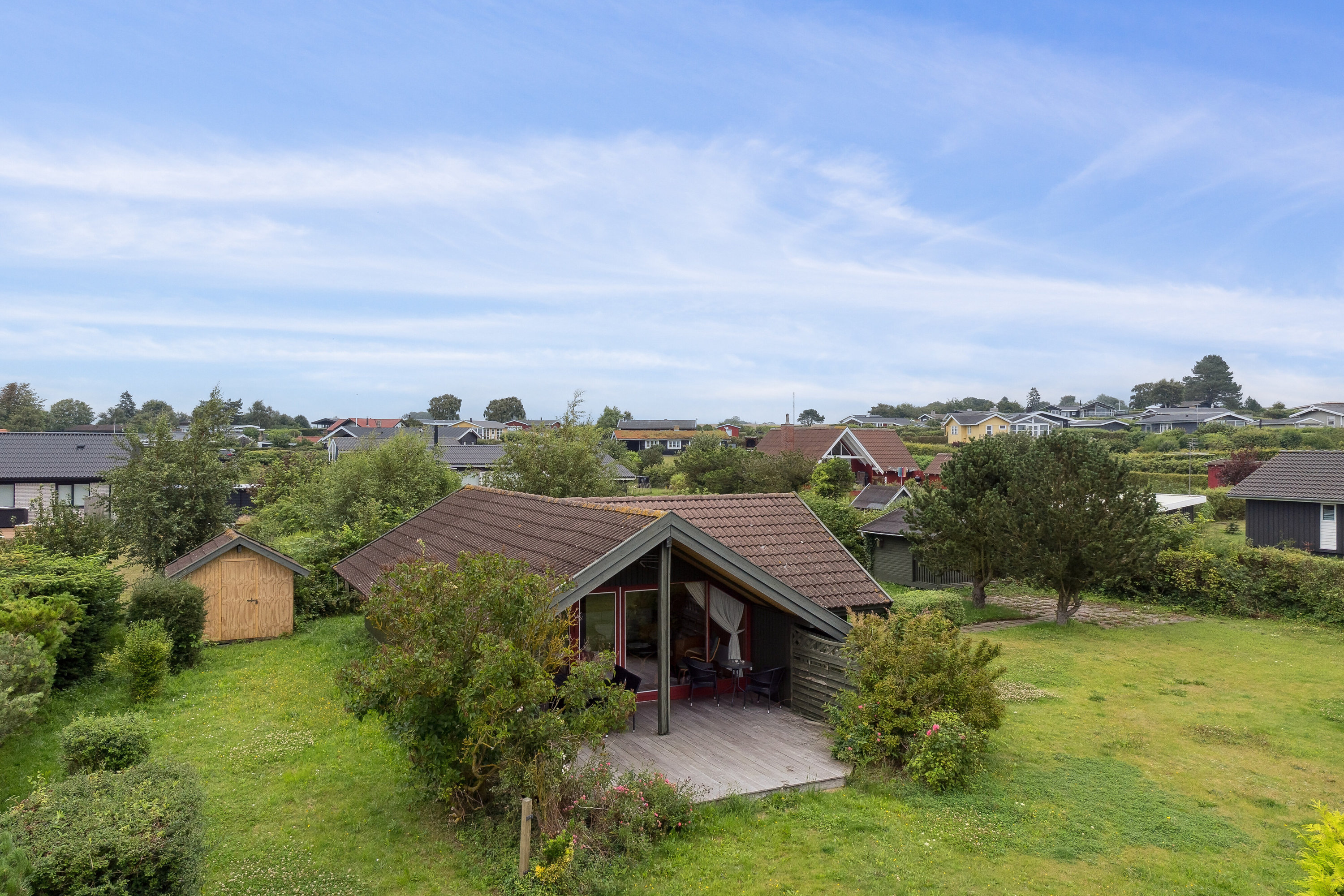 Miniaturebillede 2: set fra haven. Billede af Mimersvej 18, Drøsselbjerg, 4200 Slagelse
