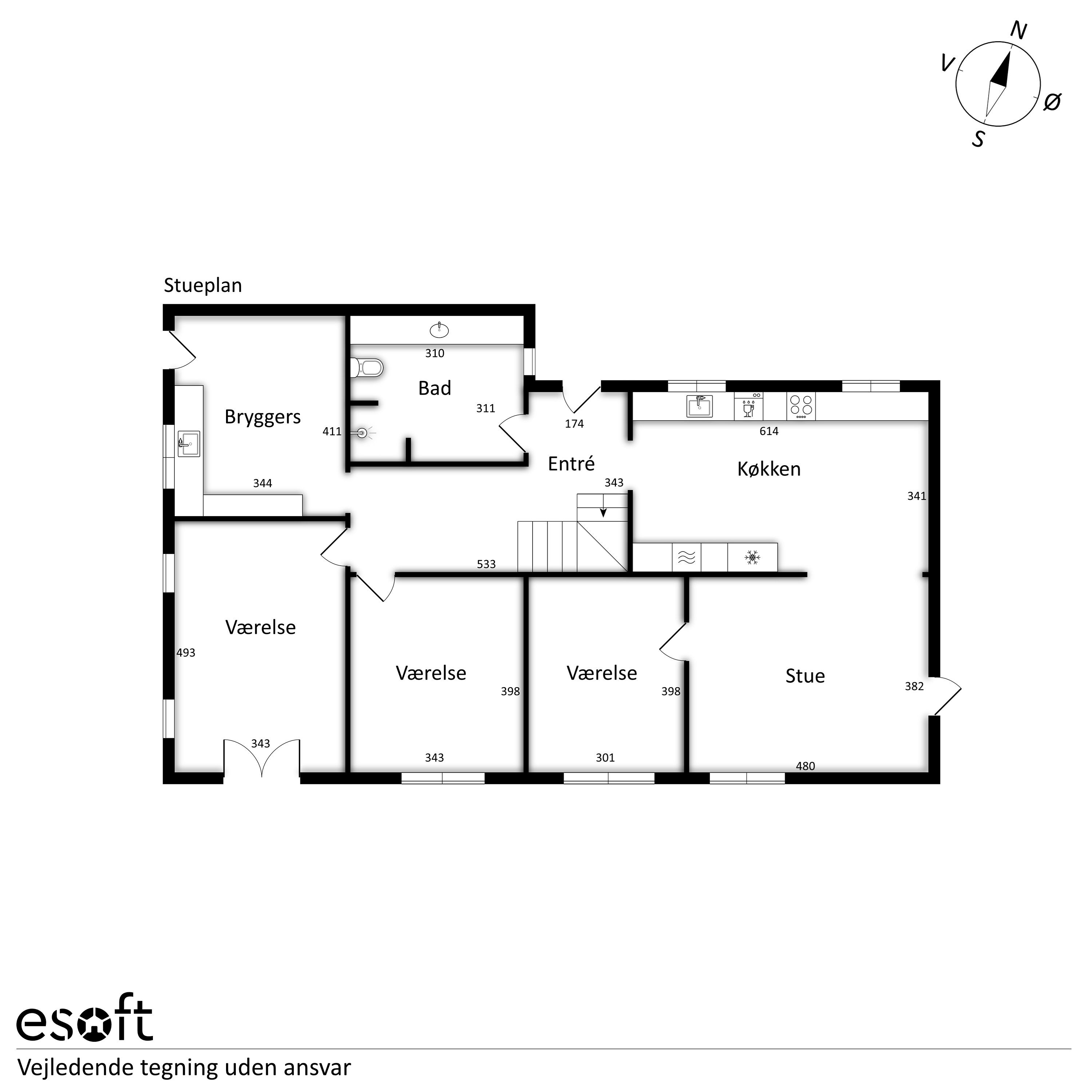 Plantegninger billede af Kirkebakken 12, Sdr Vinge, 8860 Ulstrup