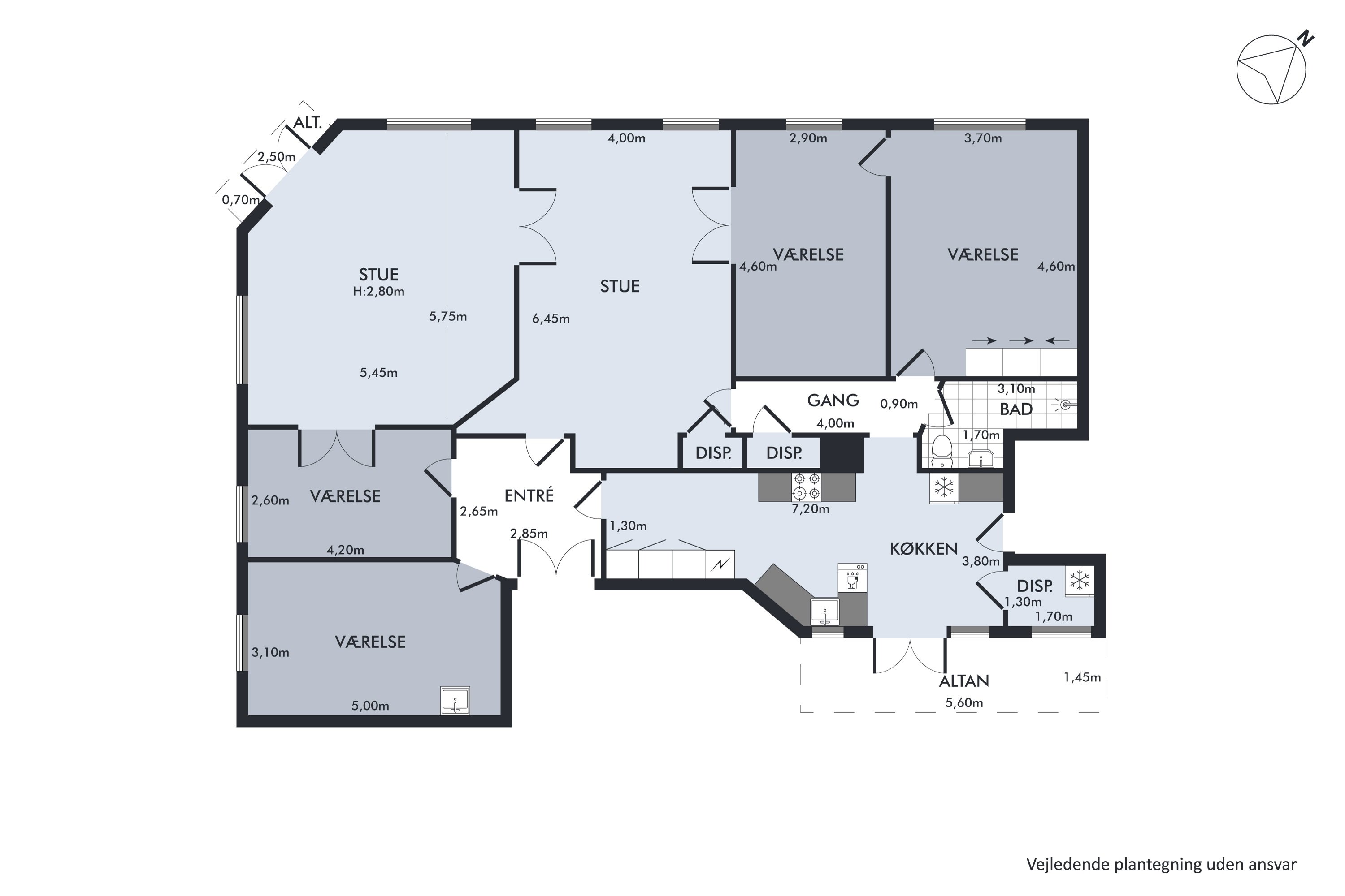 Plantegninger billede af Sølvgade 104, 2. th., 1307 København K