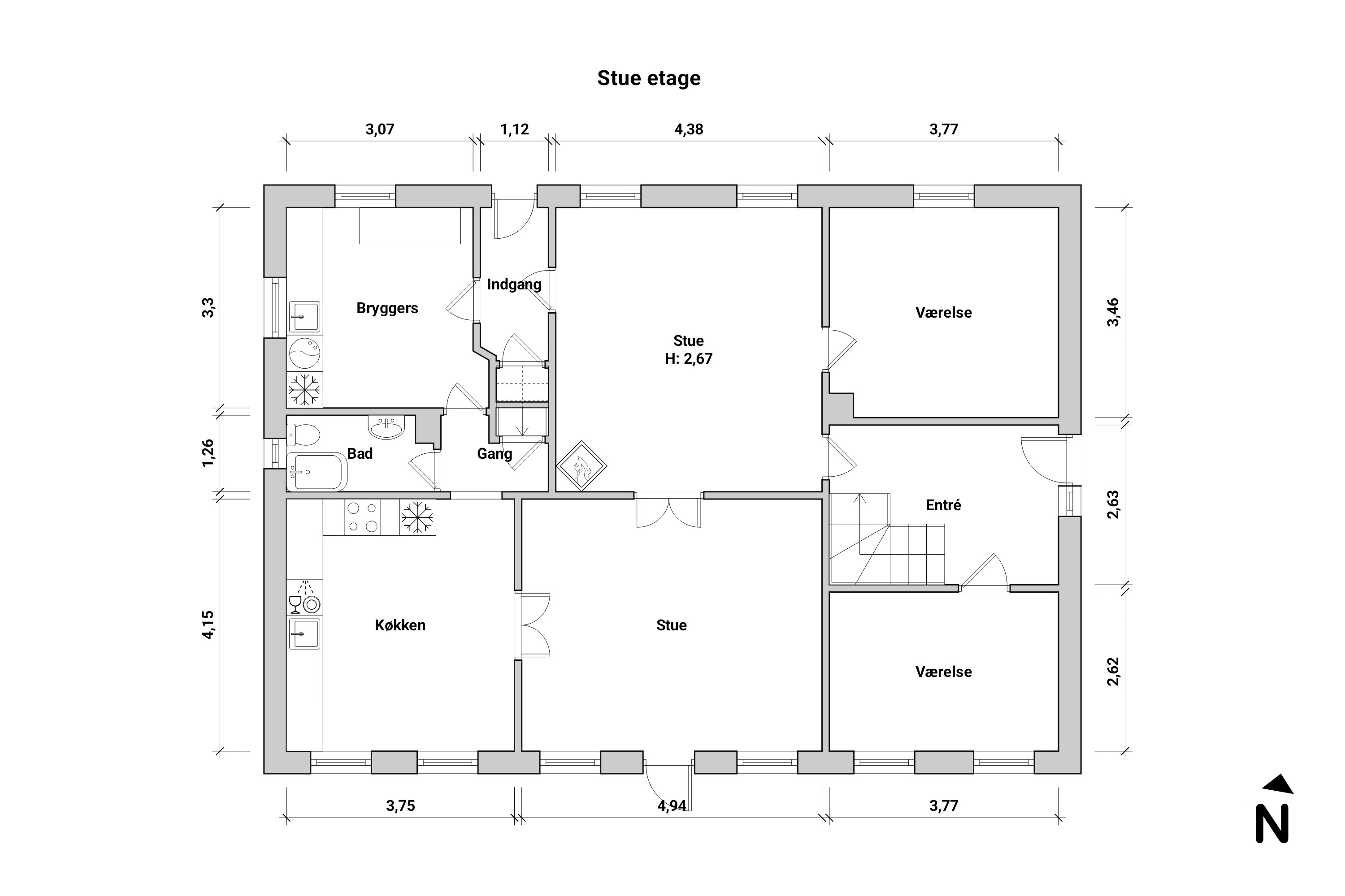 Plantegninger billede af Skolestrædet 1, Ønslev, 4863 Eskilstrup