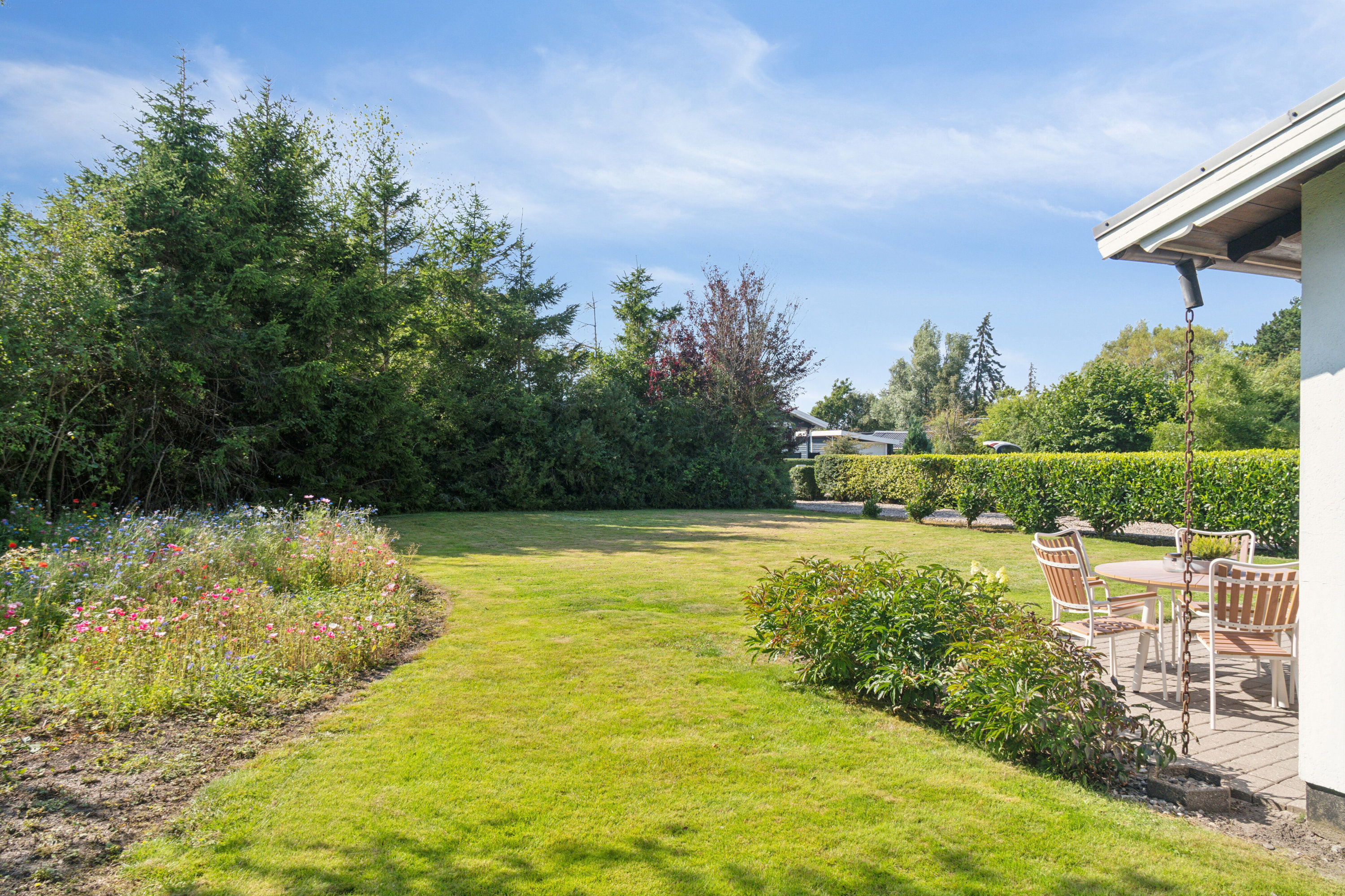 Fremhævet set fra haven billede i fuldskærmstilstand. Billede af Tranevej 7, Ll Kongsmark, 4200 Slagelse