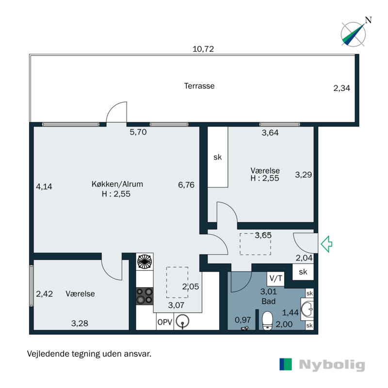 Plantegninger billede af Kirkevej 7B, 1., 8362 Hørning