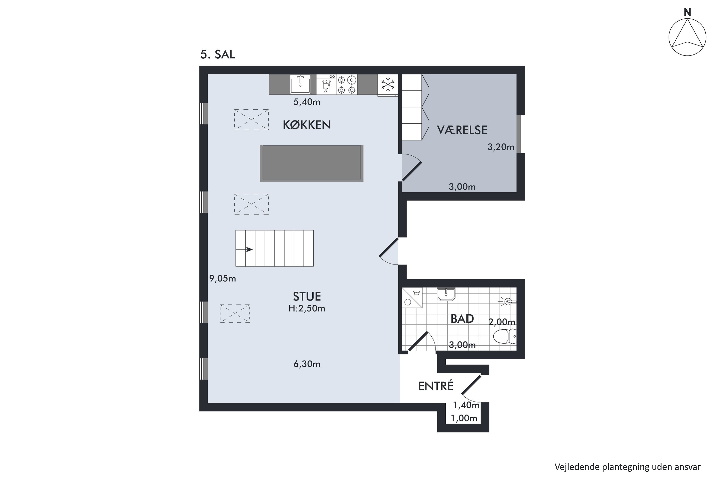 Plantegninger billede af Hørsholmsgade 22E, 5., 2200 København N