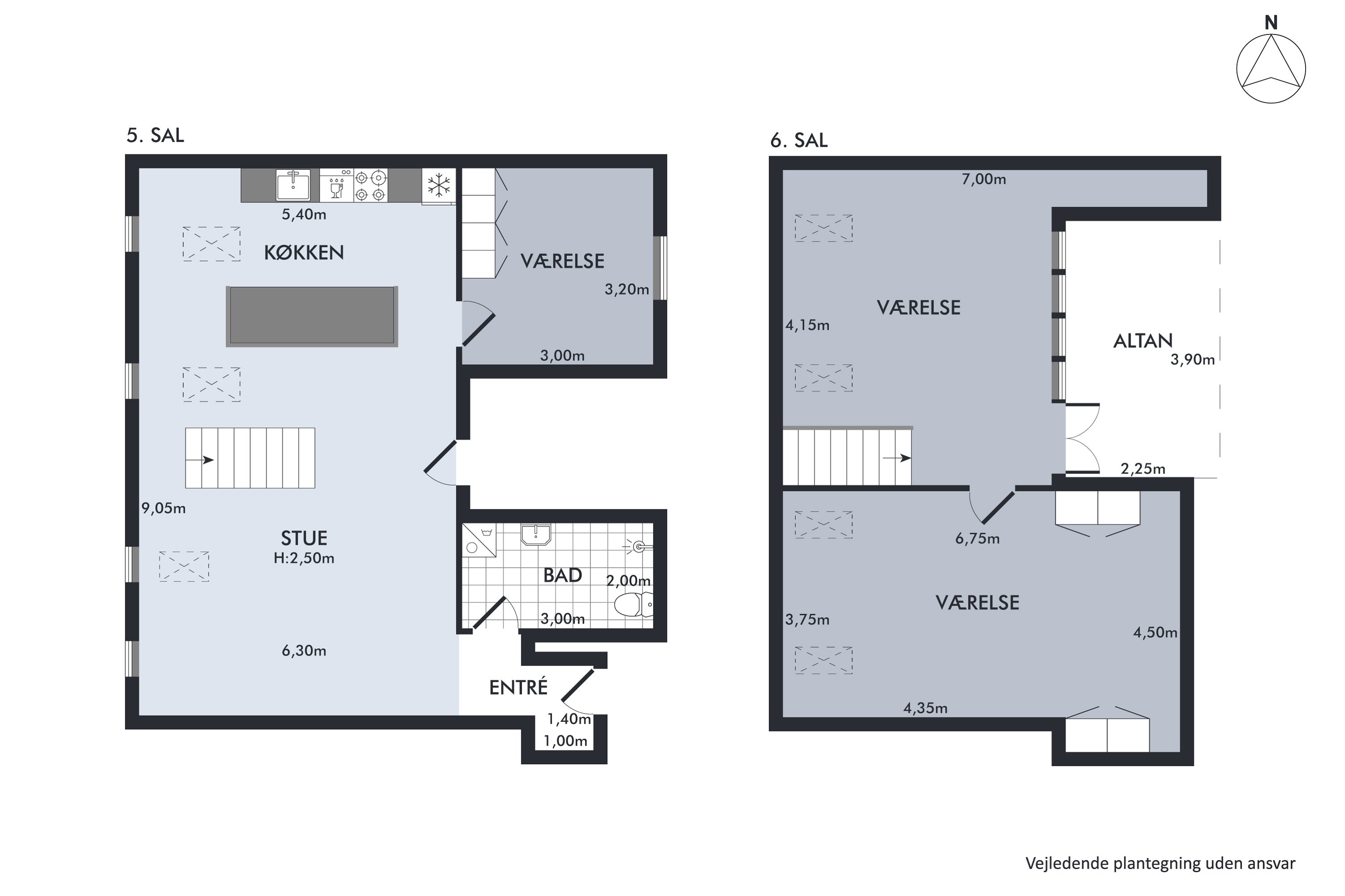 Plantegninger billede af Hørsholmsgade 22E, 5., 2200 København N