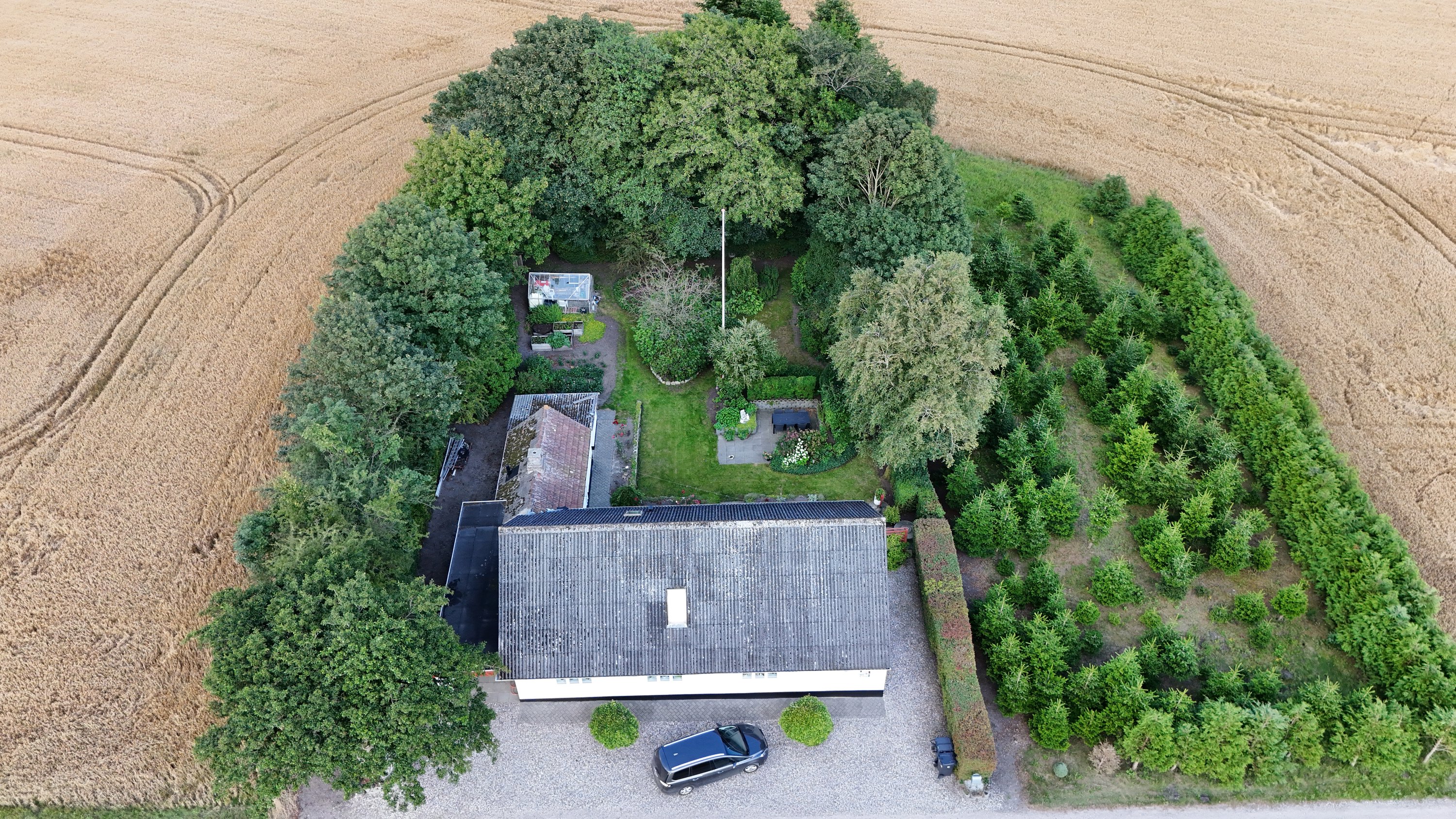 Fremhævet luftfoto billede i fuldskærmstilstand. Billede af Runevej 6, Ll Rørbæk, 9500 Hobro
