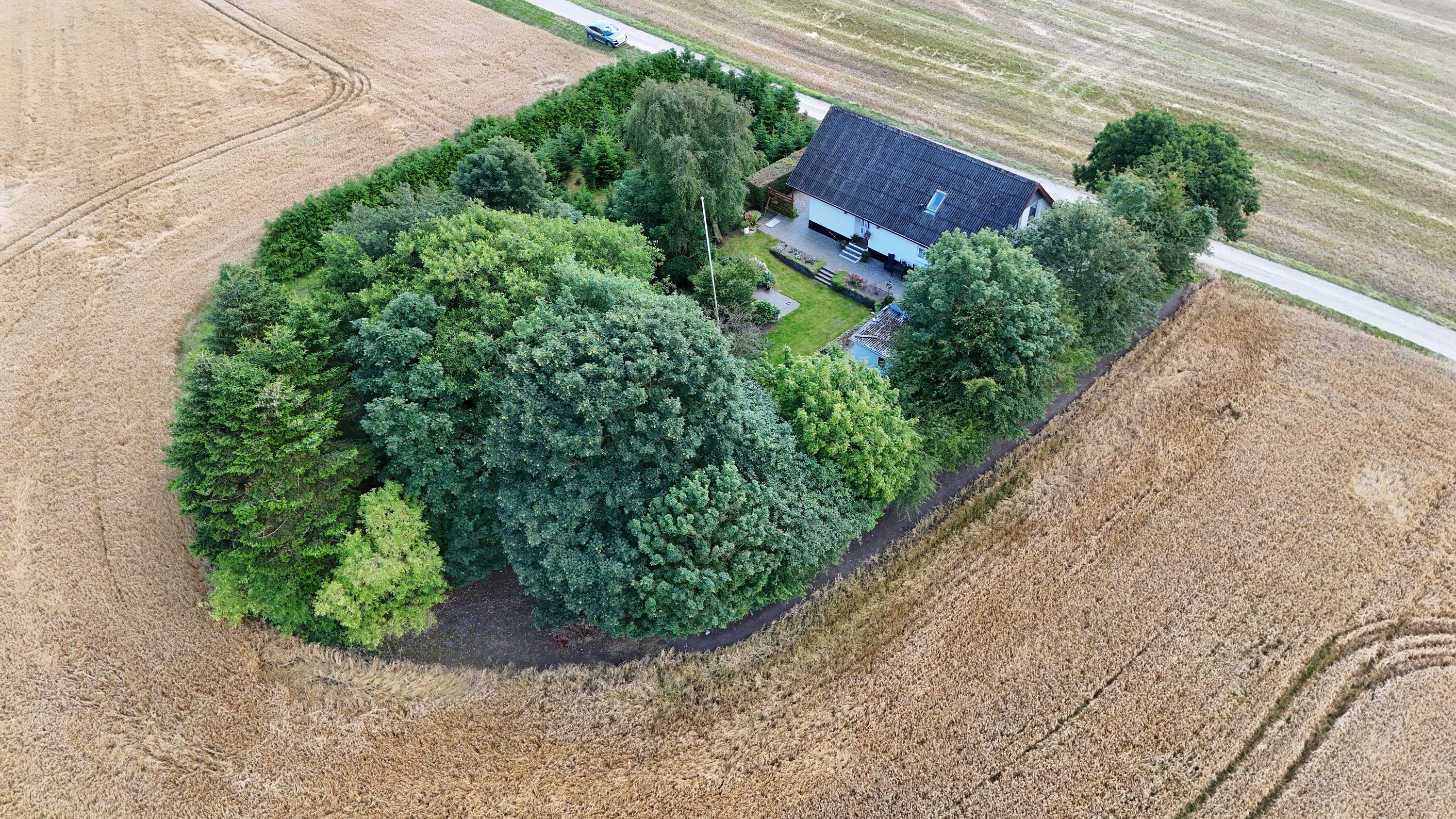 Fremhævet luftfoto billede i fuldskærmstilstand. Billede af Runevej 6, Ll Rørbæk, 9500 Hobro