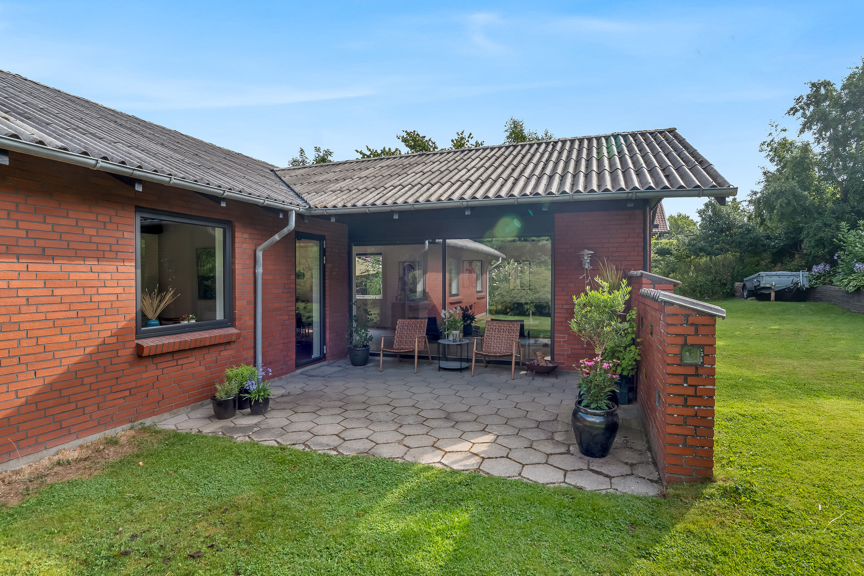 Fremhævet terrasse billede i fuldskærmstilstand. Billede af Nylund 61, Nørlem, 7620 Lemvig