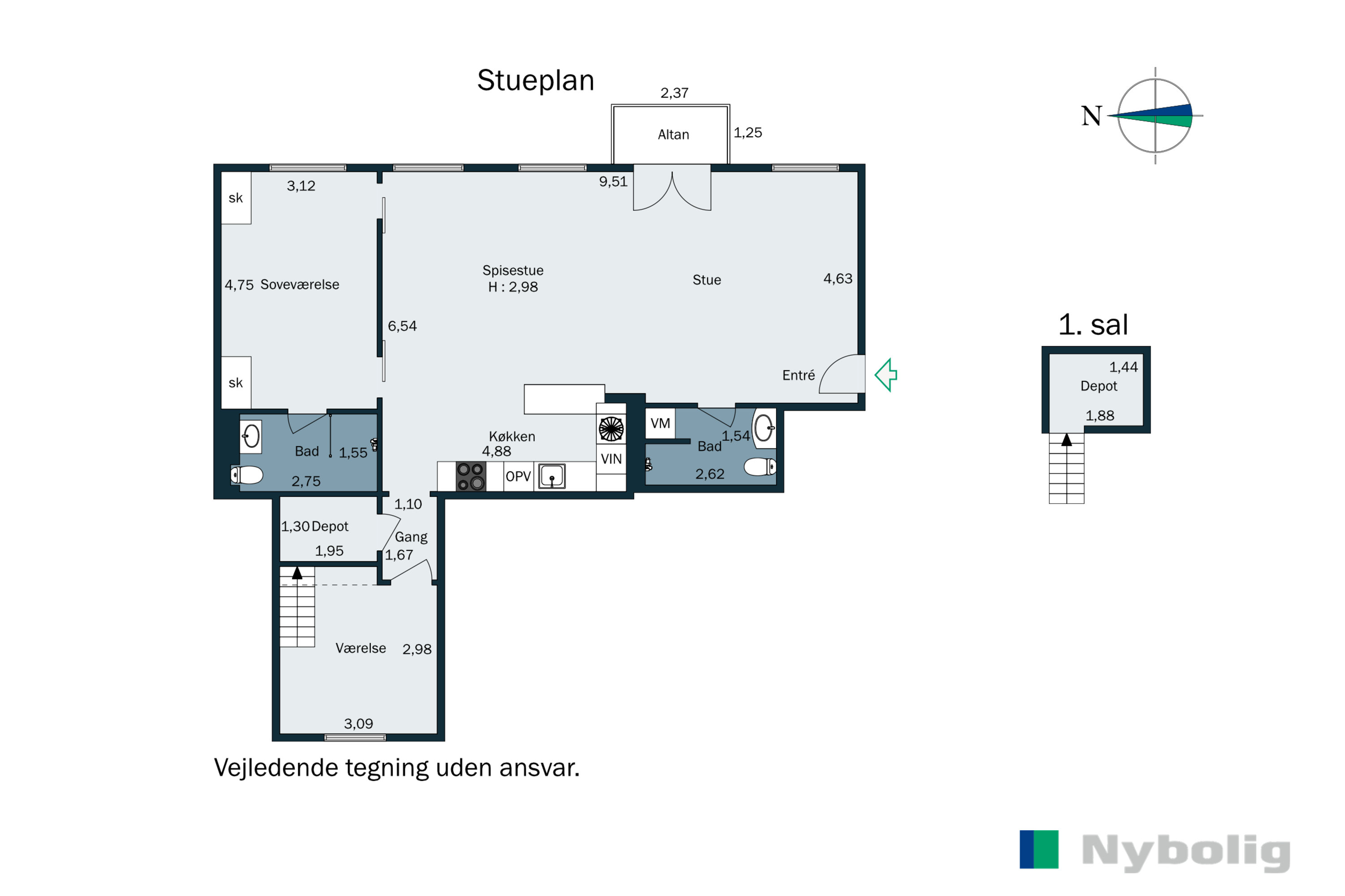 Plantegninger billede af Christianshavns Voldgade 12, 1. th., 1424 København K