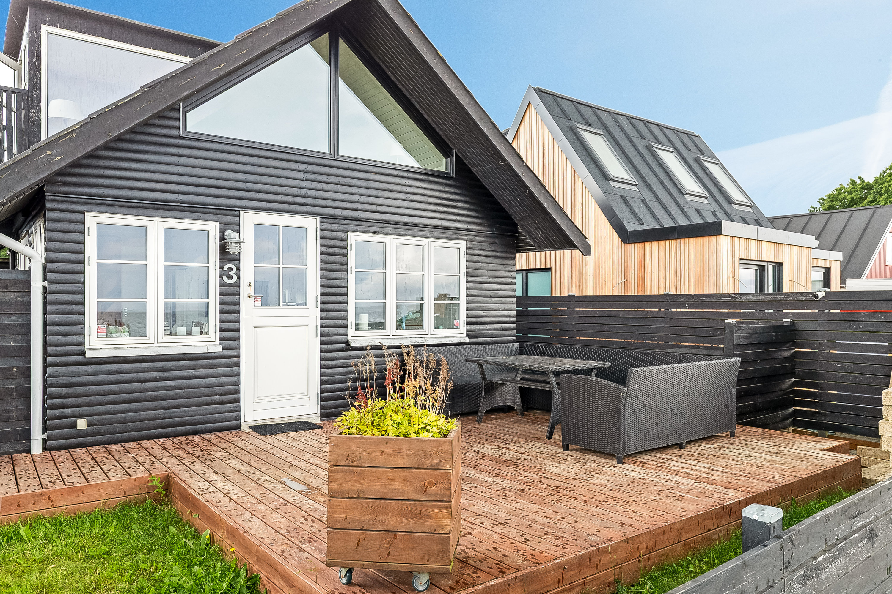 Fritidshus: Terrasse p&#229; Strandvejen Gr&#248;nninghoved 3, Gr&#248;nninghoved, 6093 Sj&#248;lund