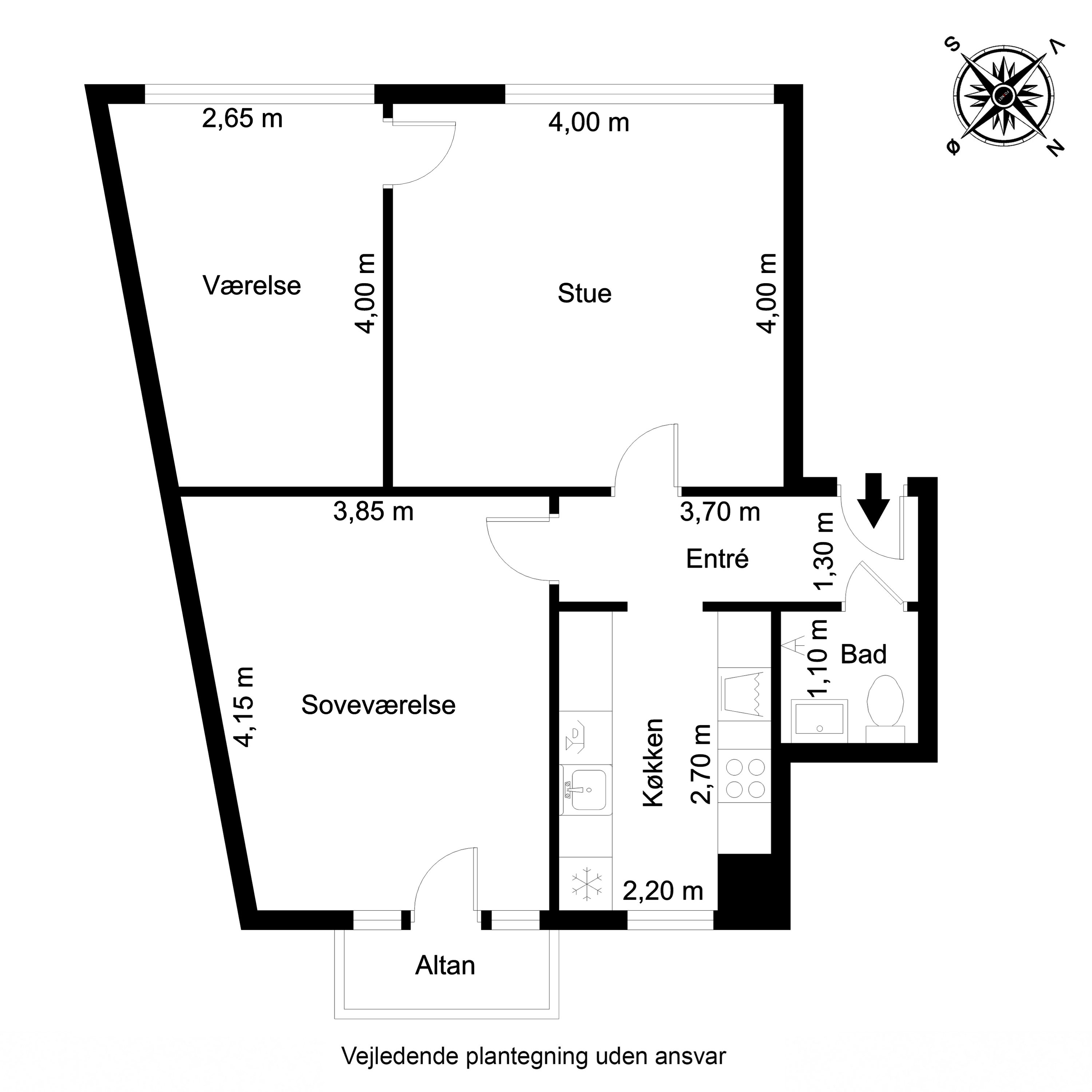 Plantegninger billede af Gl Vardevej 27, 1. th., 6700 Esbjerg