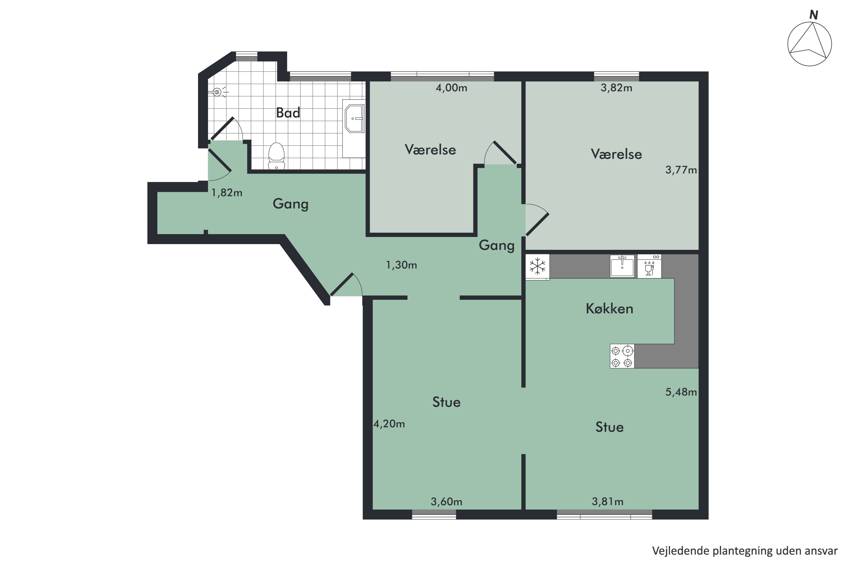 Plantegninger billede af Danmarksgade 53, 1. th., 9000 Aalborg