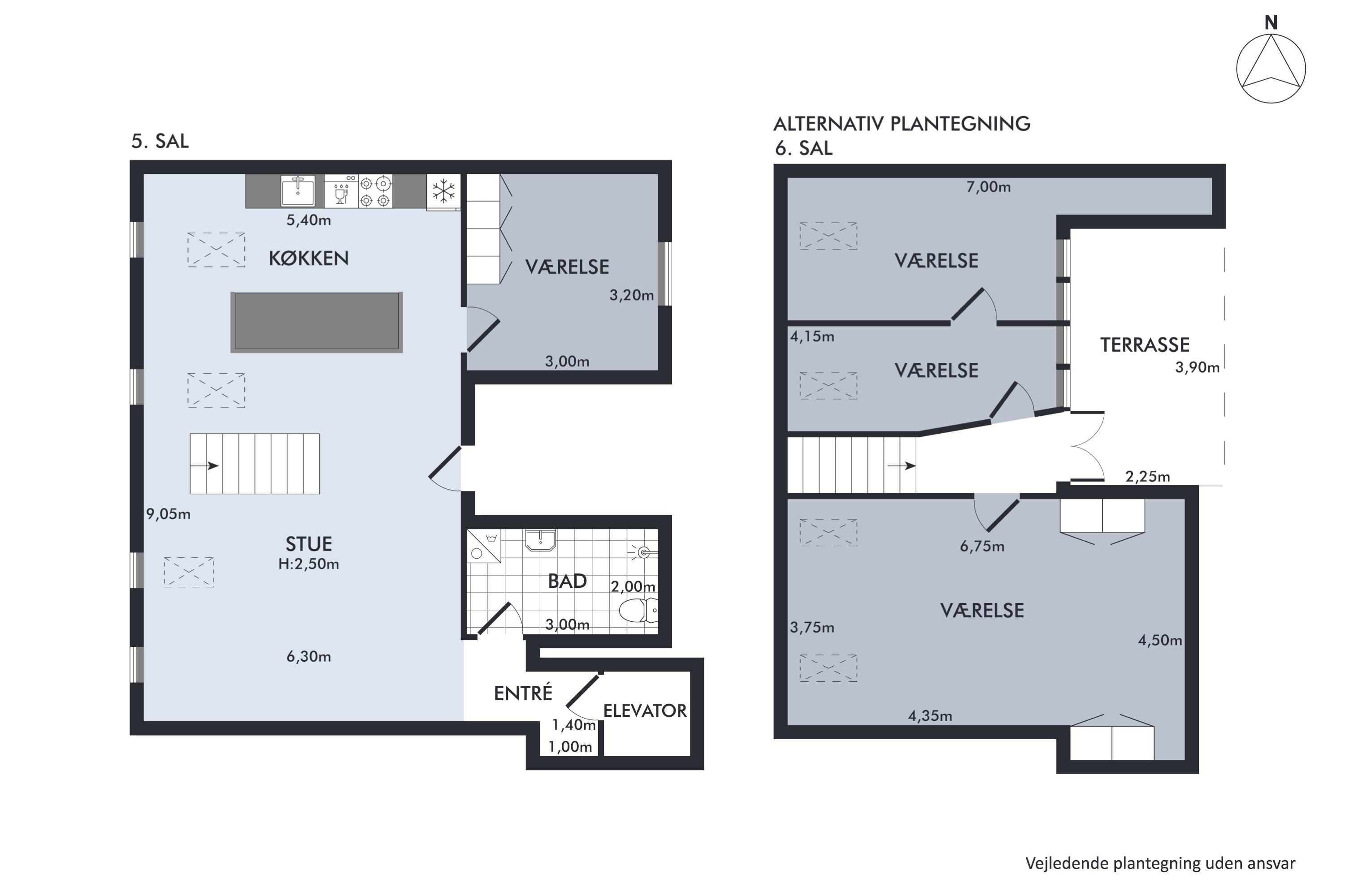 Plantegninger billede af Hørsholmsgade 22E, 5., 2200 København N