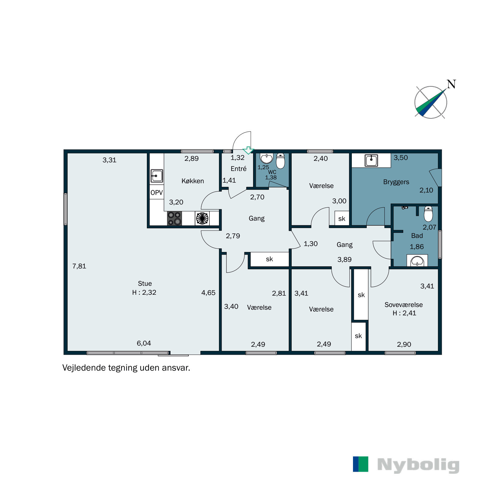 Plantegninger billede af Rosenvænget 3, 6800 Varde