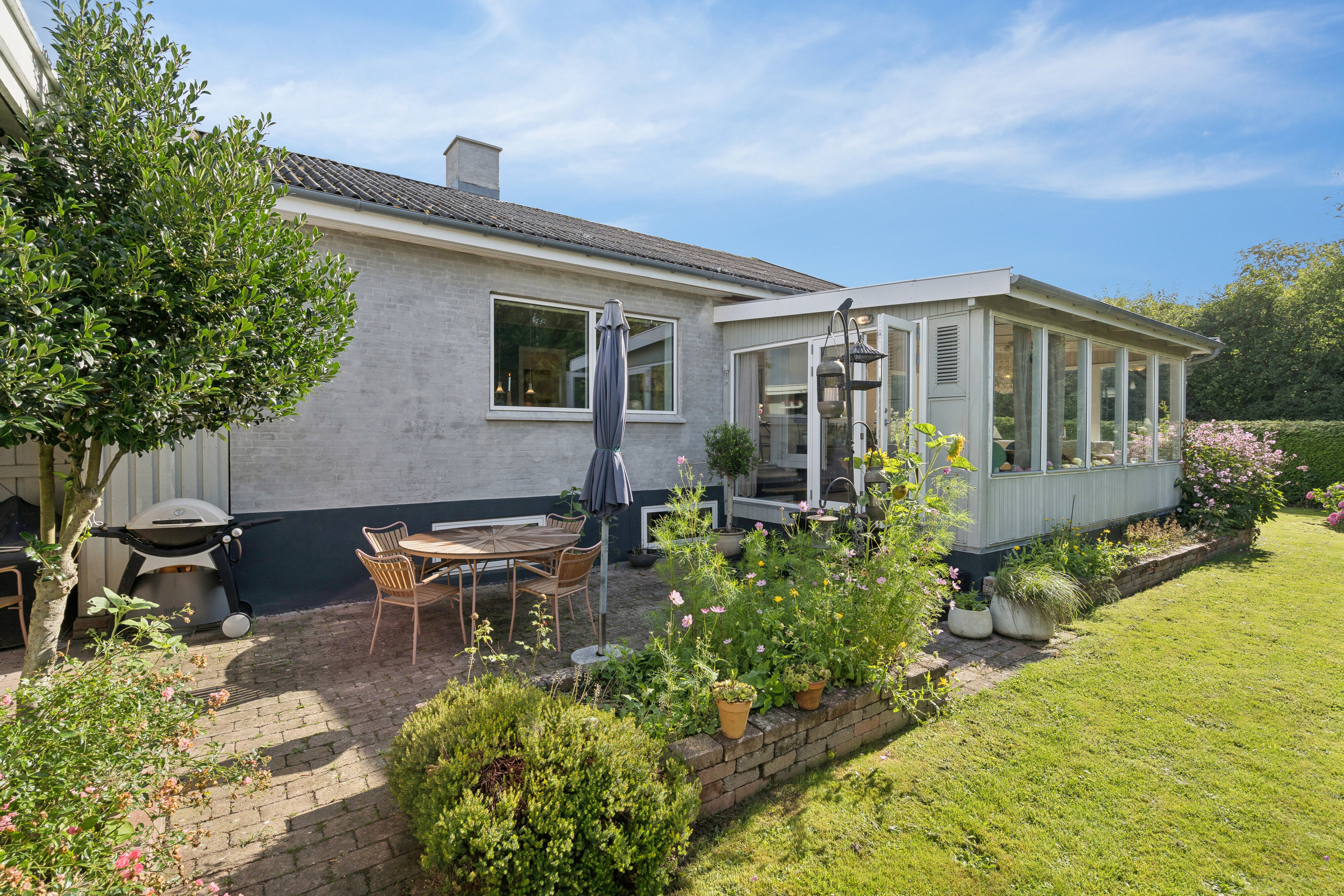 Fremhævet set fra haven billede i fuldskærmstilstand. Billede af Brandskov 35, Vråmose, 4654 Faxe Ladeplads