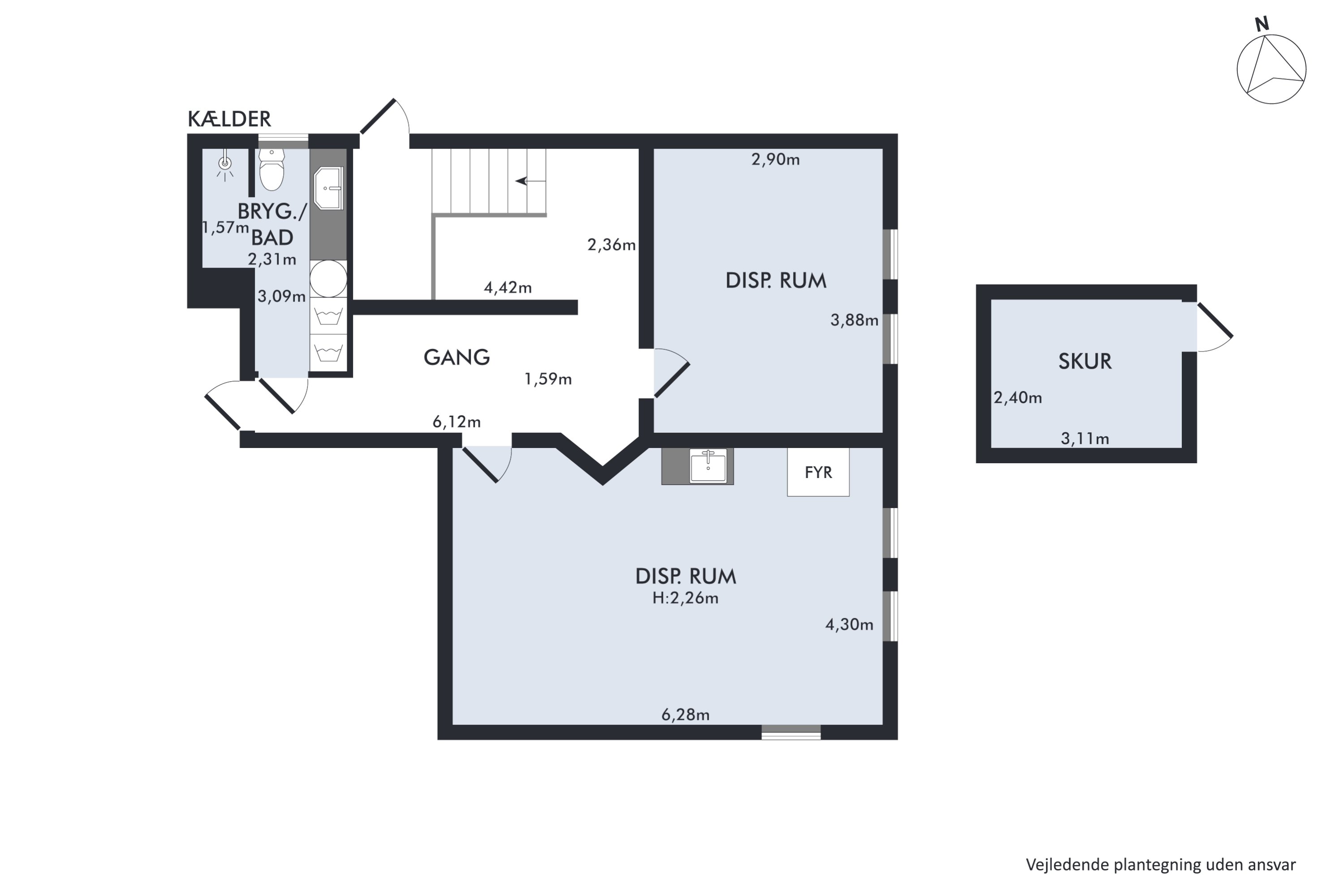 Plantegninger billede af Fuglebakkevej 83, 1., 2000 Frederiksberg