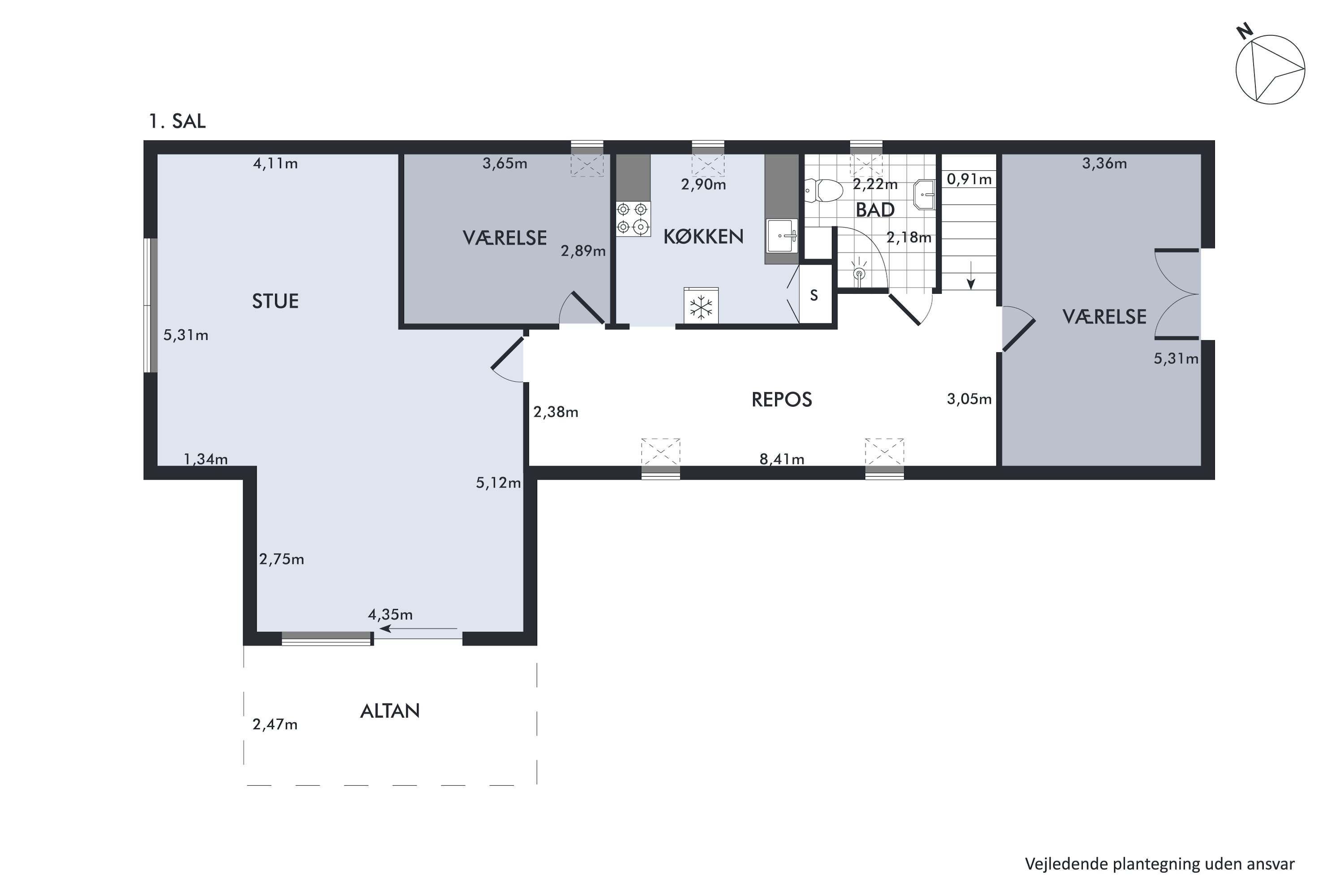 Plantegninger billede af Damsbrovej 52, Norring, 8382 Hinnerup