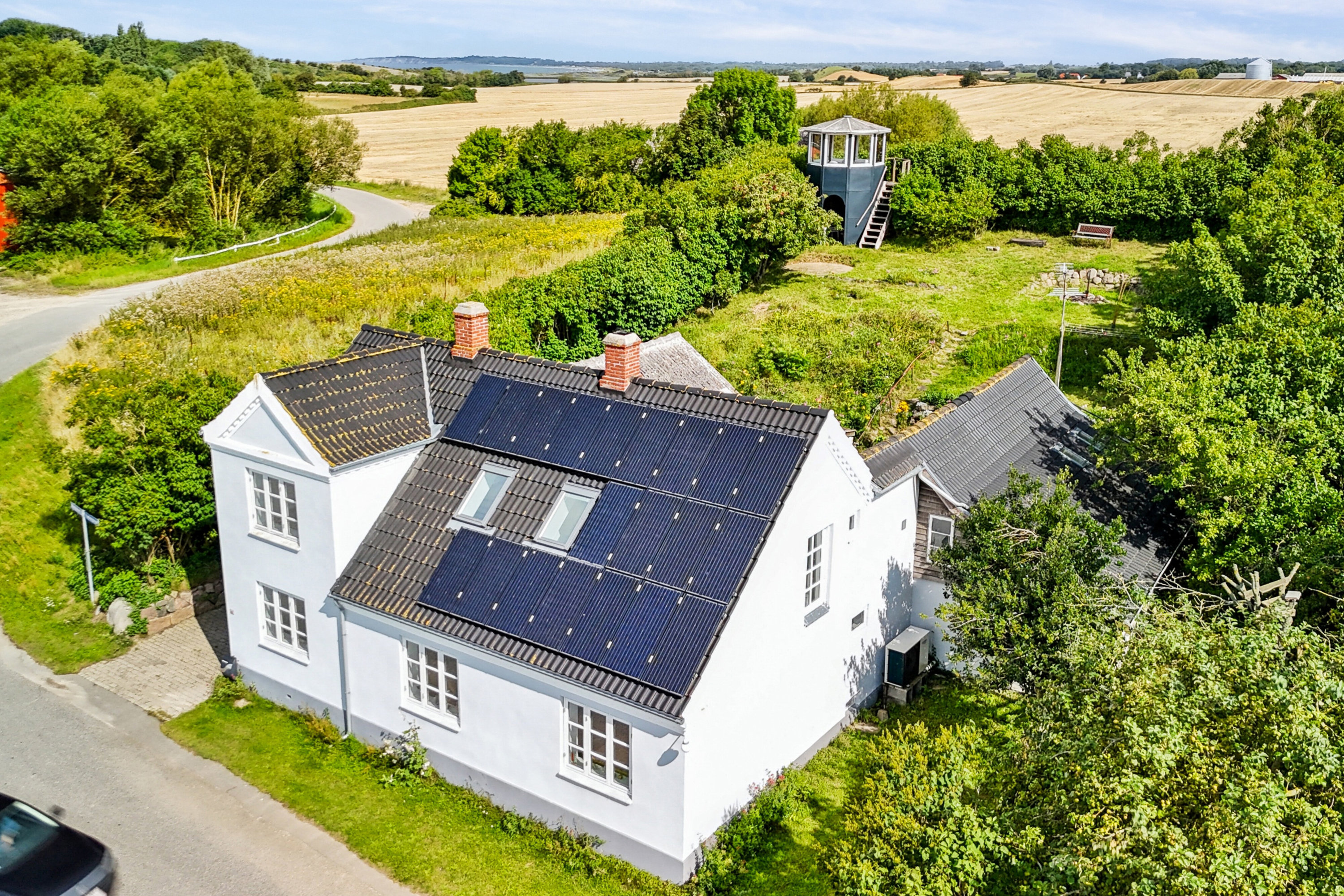 Fremhævet luftfoto billede i fuldskærmstilstand. Billede af Vesteregnsvej 22, Vesteregnen, 5932 Humble